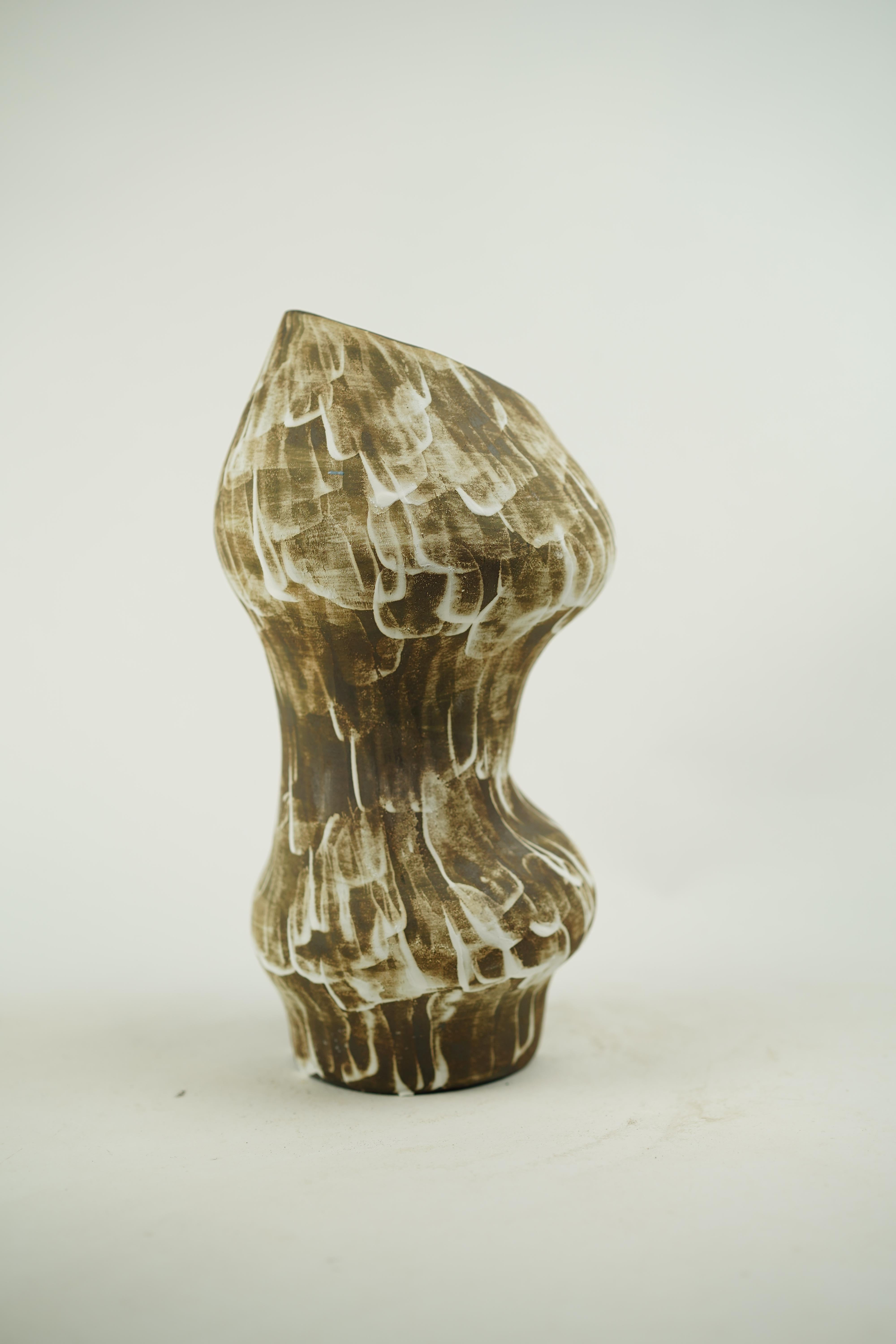 Ceramic Wabi Sabi Stippled Canyon Vase For Sale