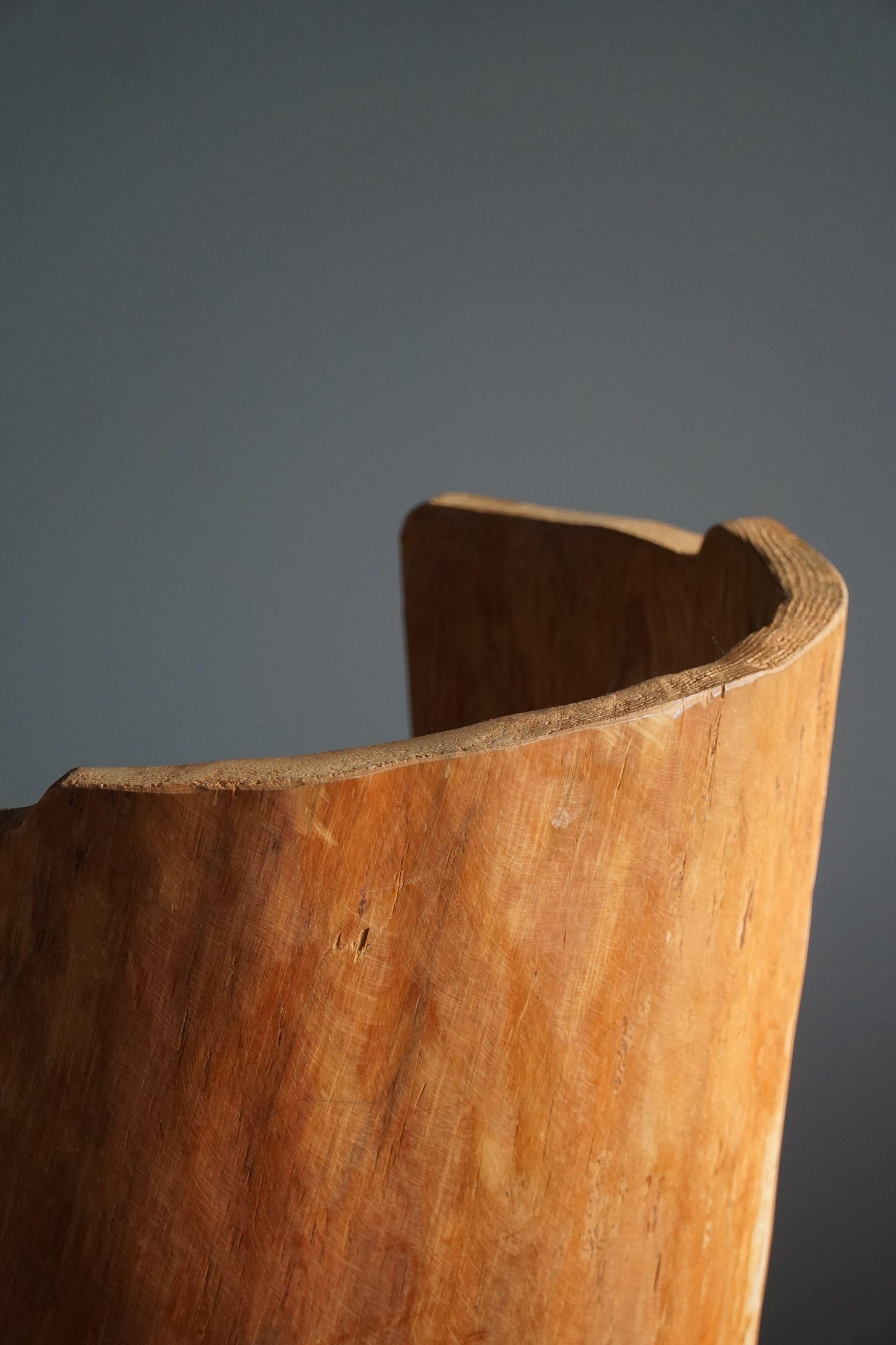 Wabi Sabi Stump Chair in Solid Pine, by a Swedish Cabinetmaker, Modern - 1960s 6