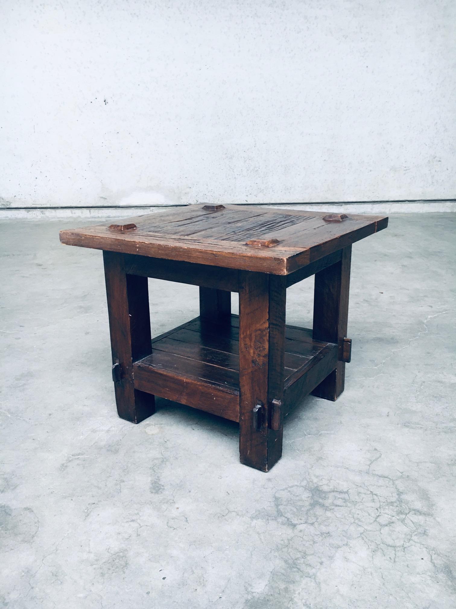Wabi Sabi Style Design Solid Oak Side Table, France, 1930's For Sale 6