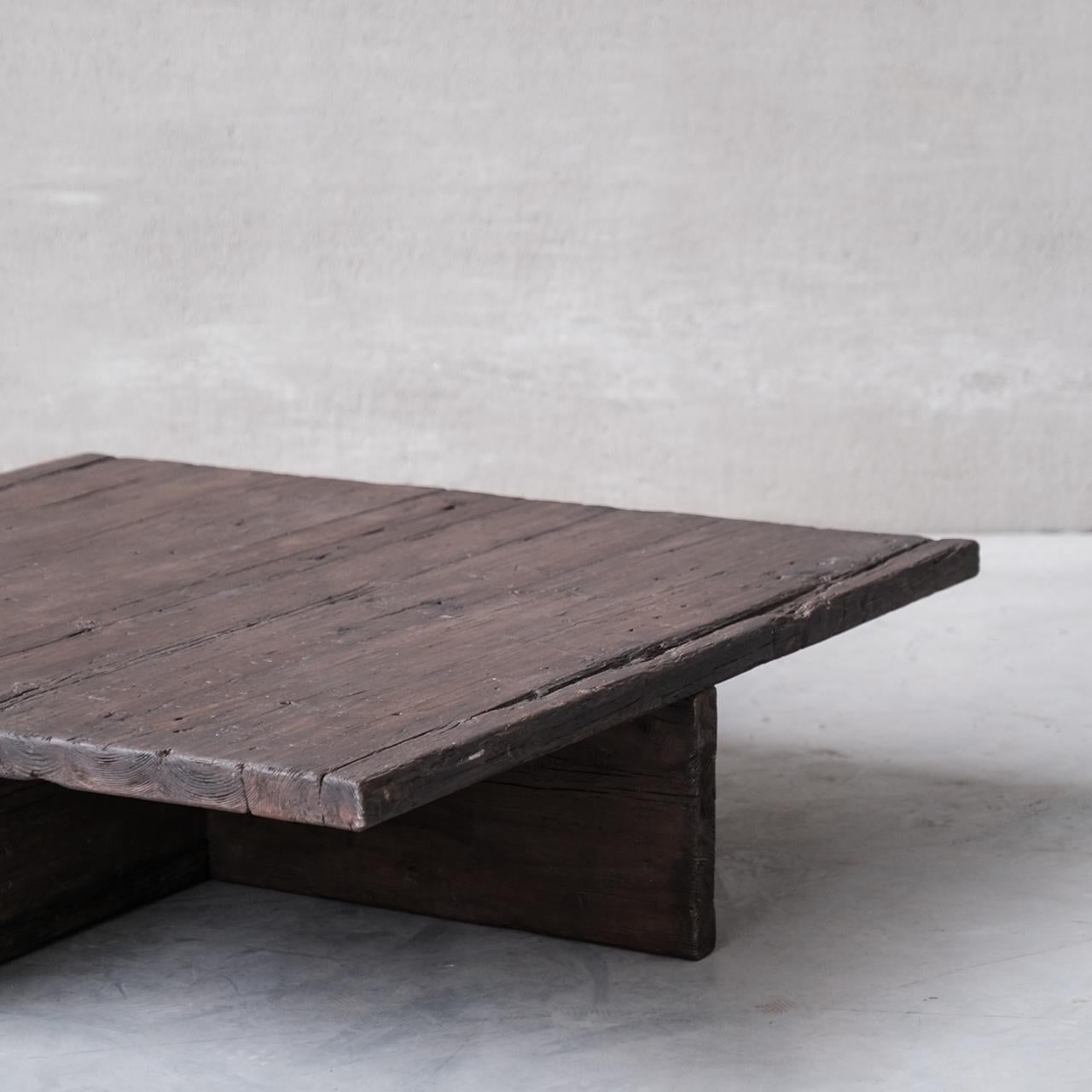 'Wabi Sabi' Style French Low Square Coffee Table In Good Condition In London, GB