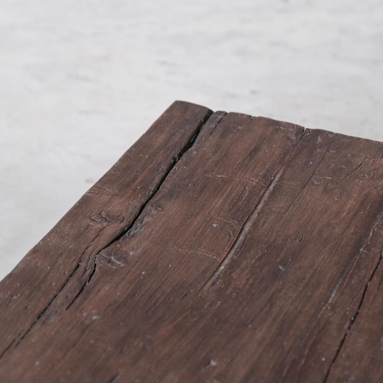 Wood 'Wabi Sabi' Style French Low Square Coffee Table