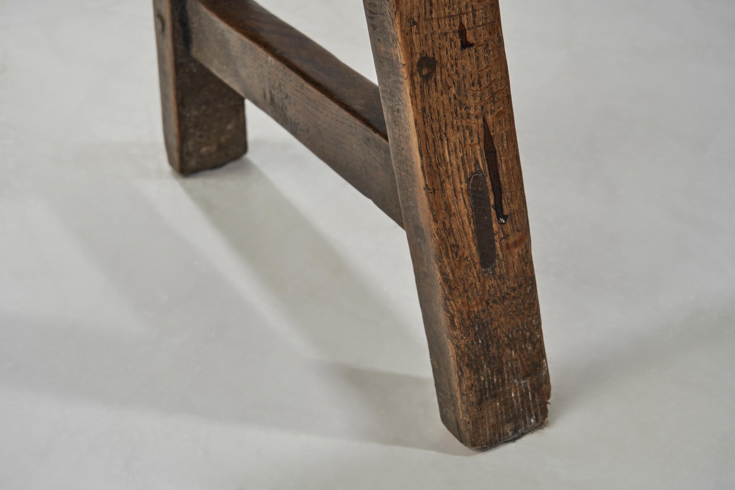Wabi Sabi Style Solid Wood Bench, France 19th Century 10