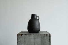 Wabi Sabi Style Studio Pottery Vase in Black Mid 20th Century