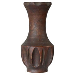 Wabi Sabi Style Vase in Carved Wood 1960s