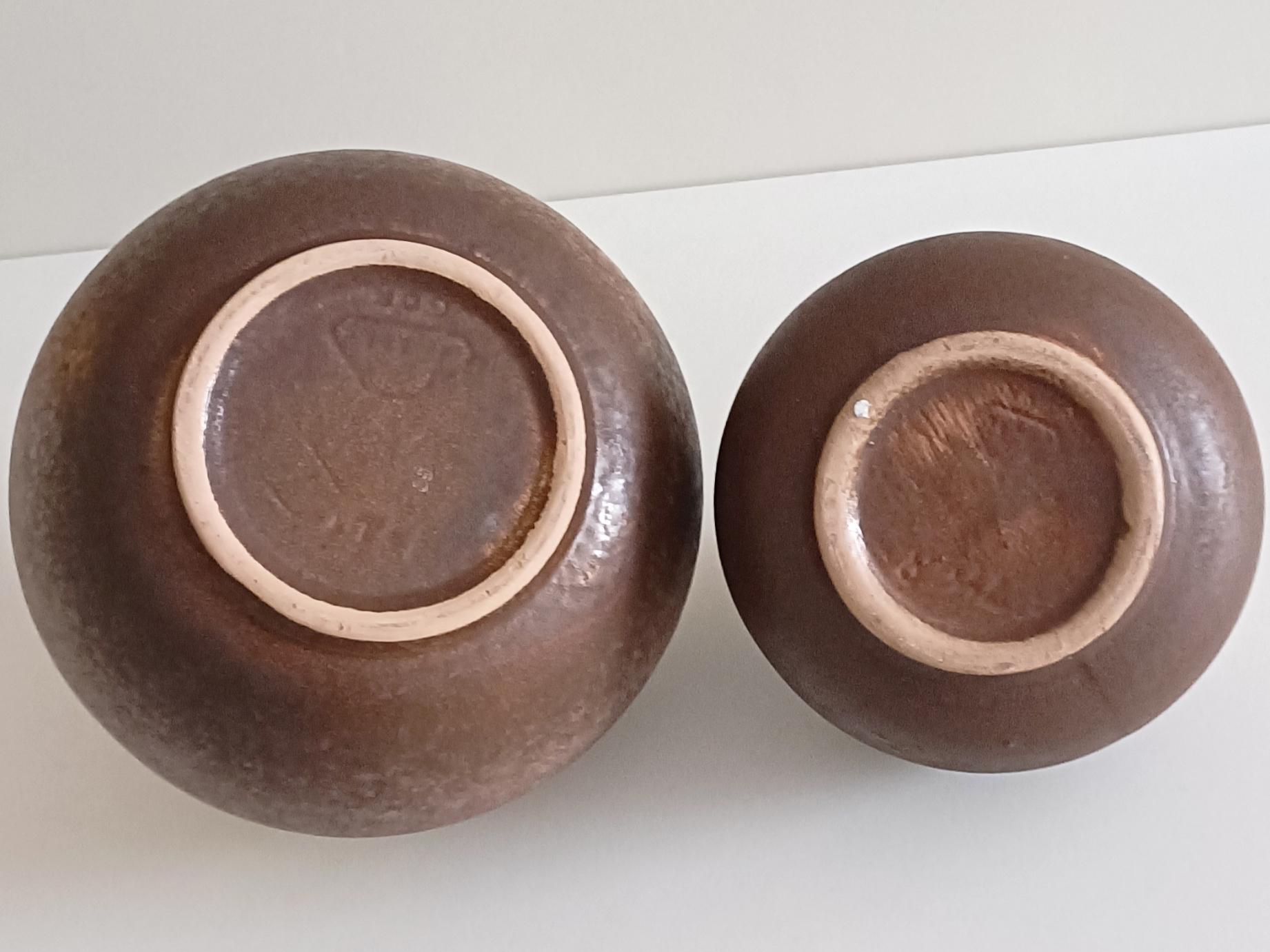 Wabi Sabi-Stil Westdeutschland, Kunstkeramik, Paar Vasen, signiert Strehla, 1950er Jahre im Angebot 7
