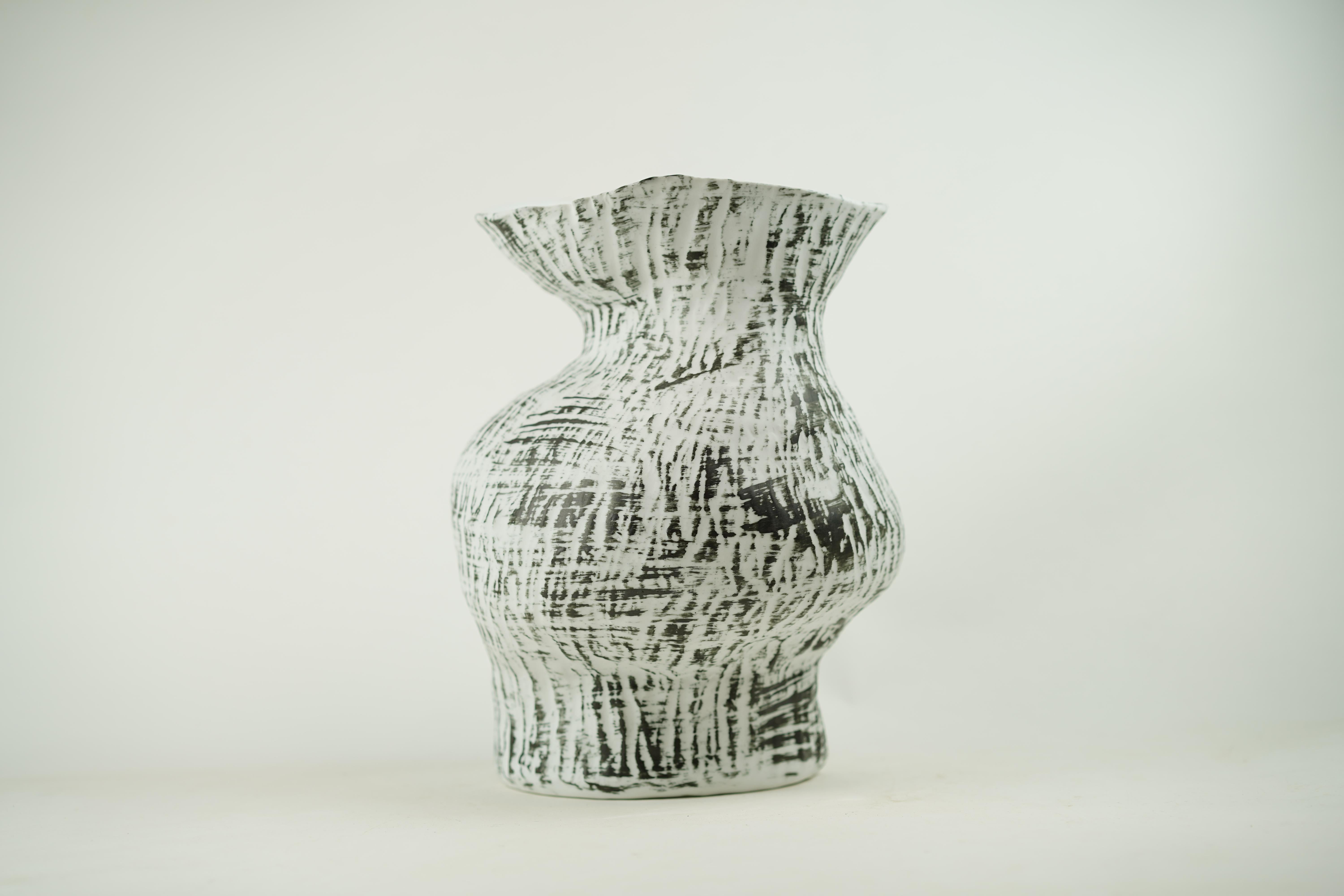 Modern Wabi Sabi Surface Vase, Available in 2 Colours For Sale