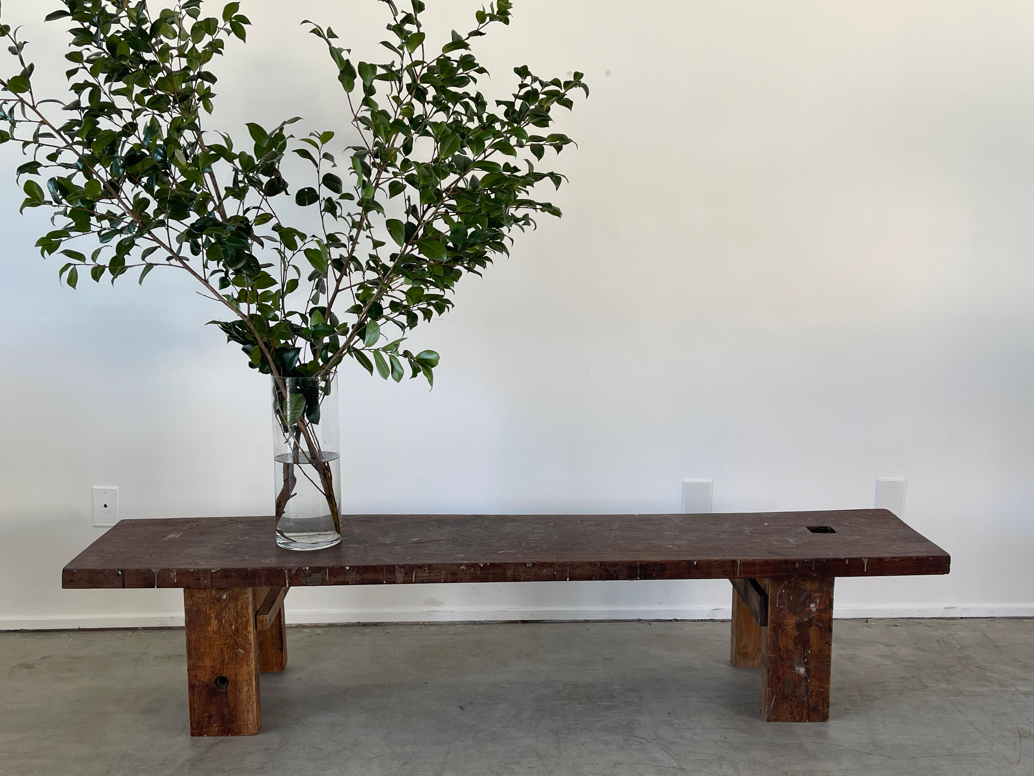 Wabi Sabi Table Bench In Good Condition In Beverly Hills, CA