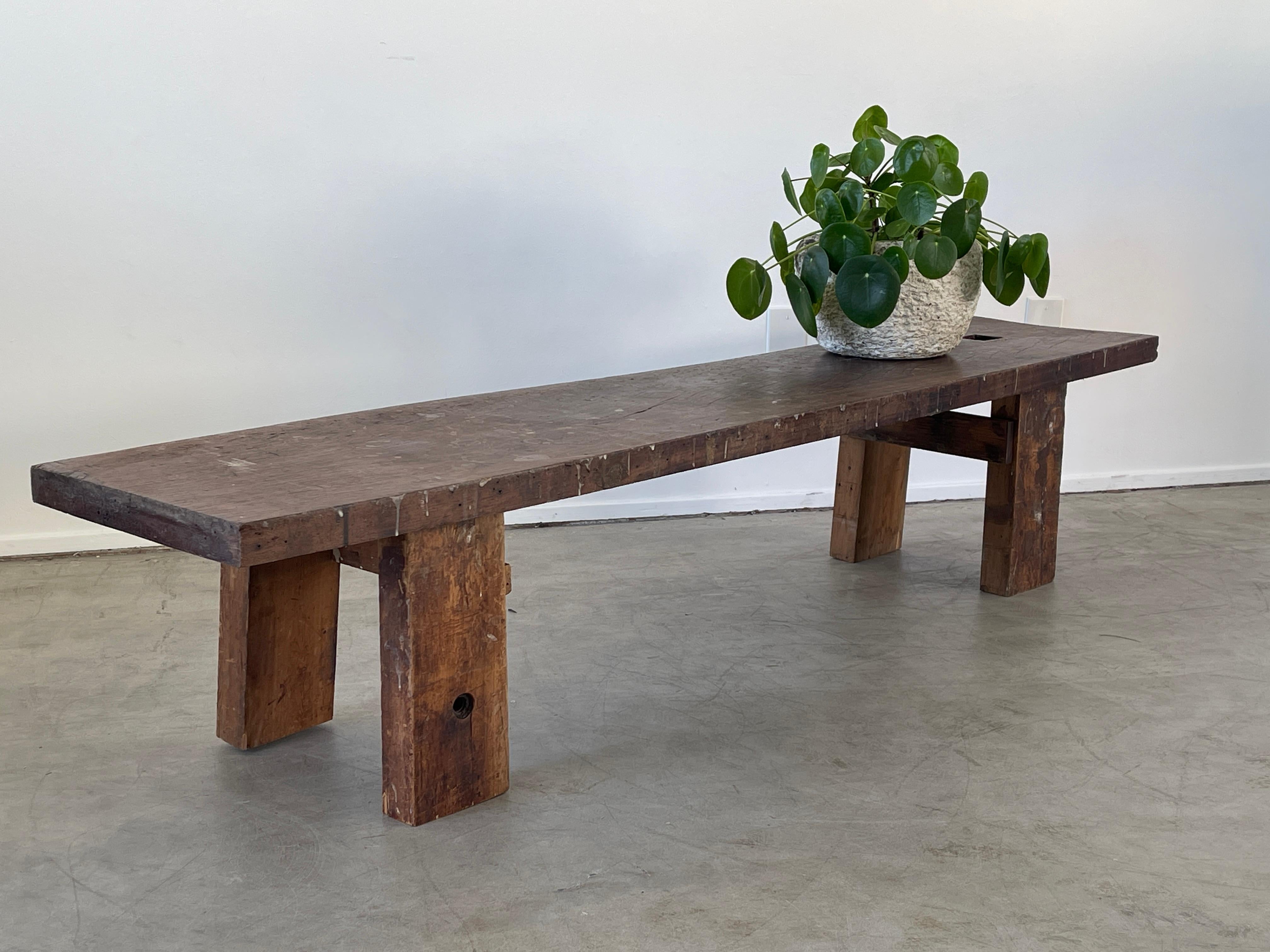 Mid-20th Century Wabi Sabi Table Bench