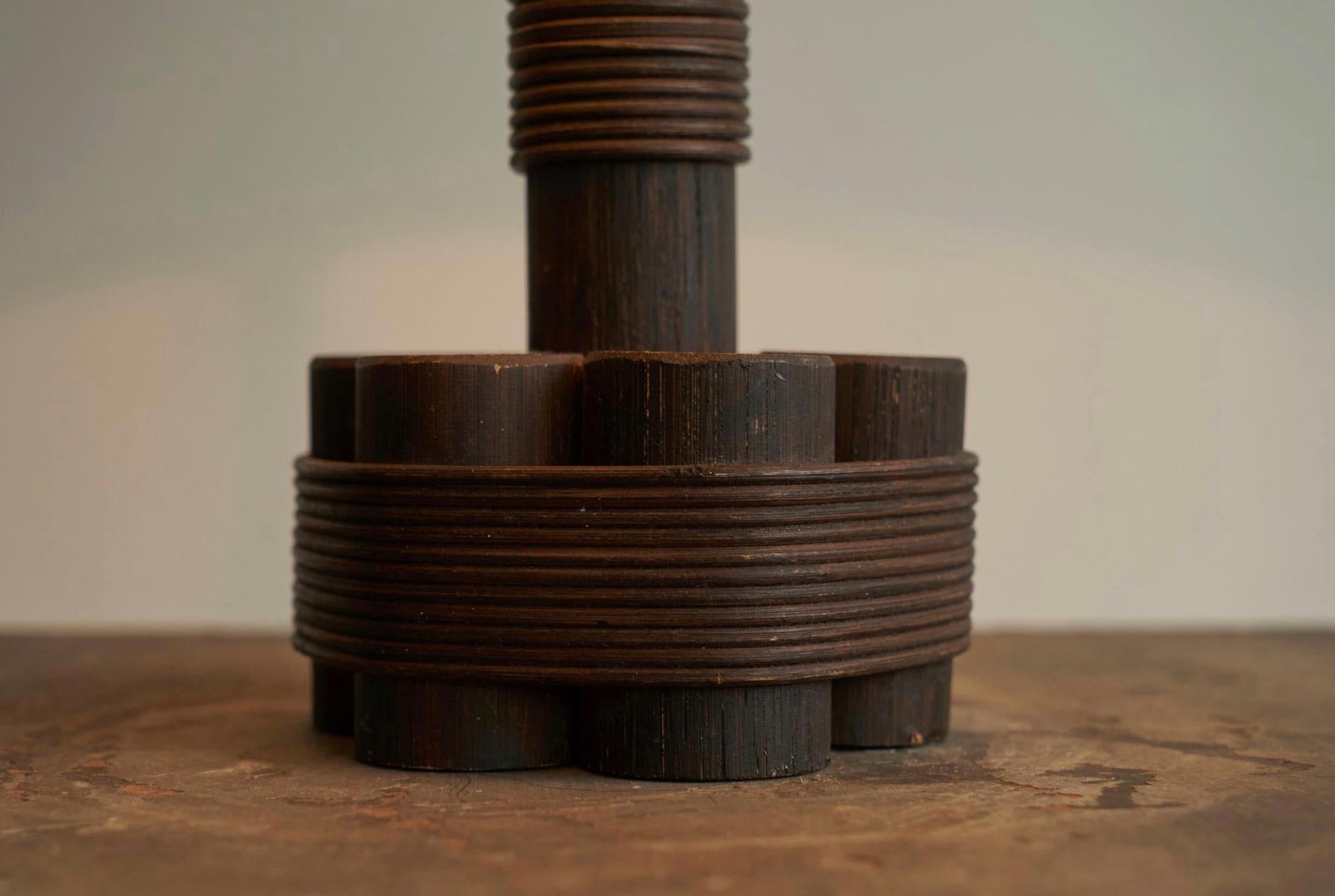 20th Century Wabi Sabi Table Lamp in Bamboo and Rattan 1970s