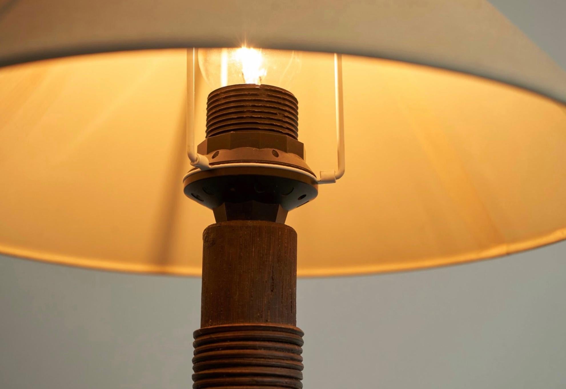 Wabi Sabi Table Lamp in Bamboo and Rattan 1970s 1