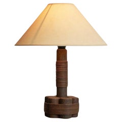 Wabi Sabi Table Lamp in Bamboo and Rattan 1970s