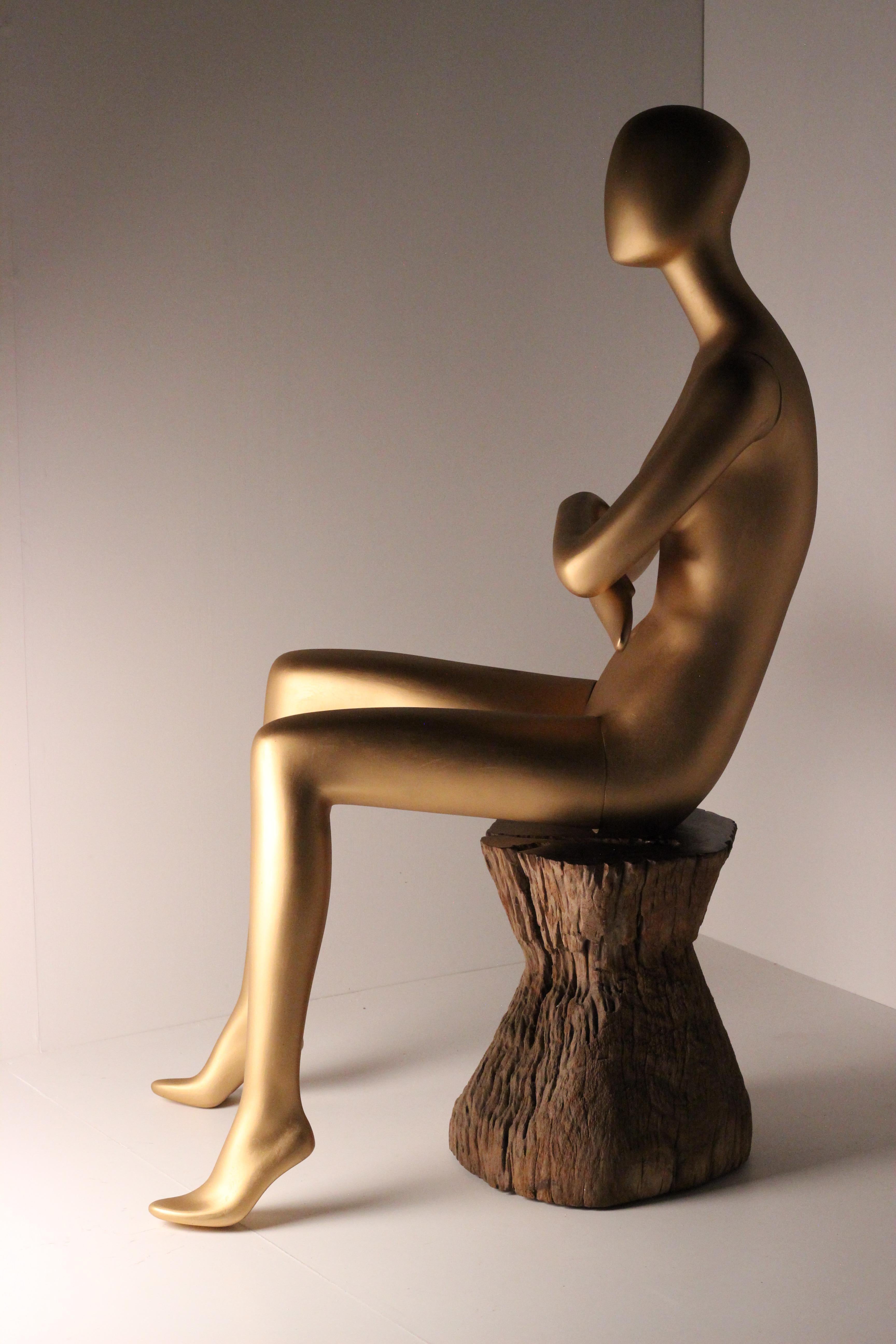 Wabi-Sabi Teak Root Stool or Side Table, Lombok Indonesia, 20th Century For Sale 13