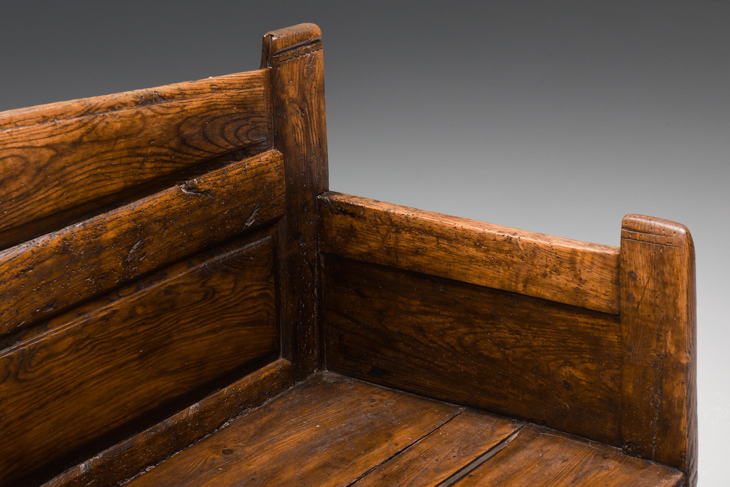 Wabi-Sabi Three Seater Bench, Monoxylite, Haut Savoie, Breton, 19th Century 3