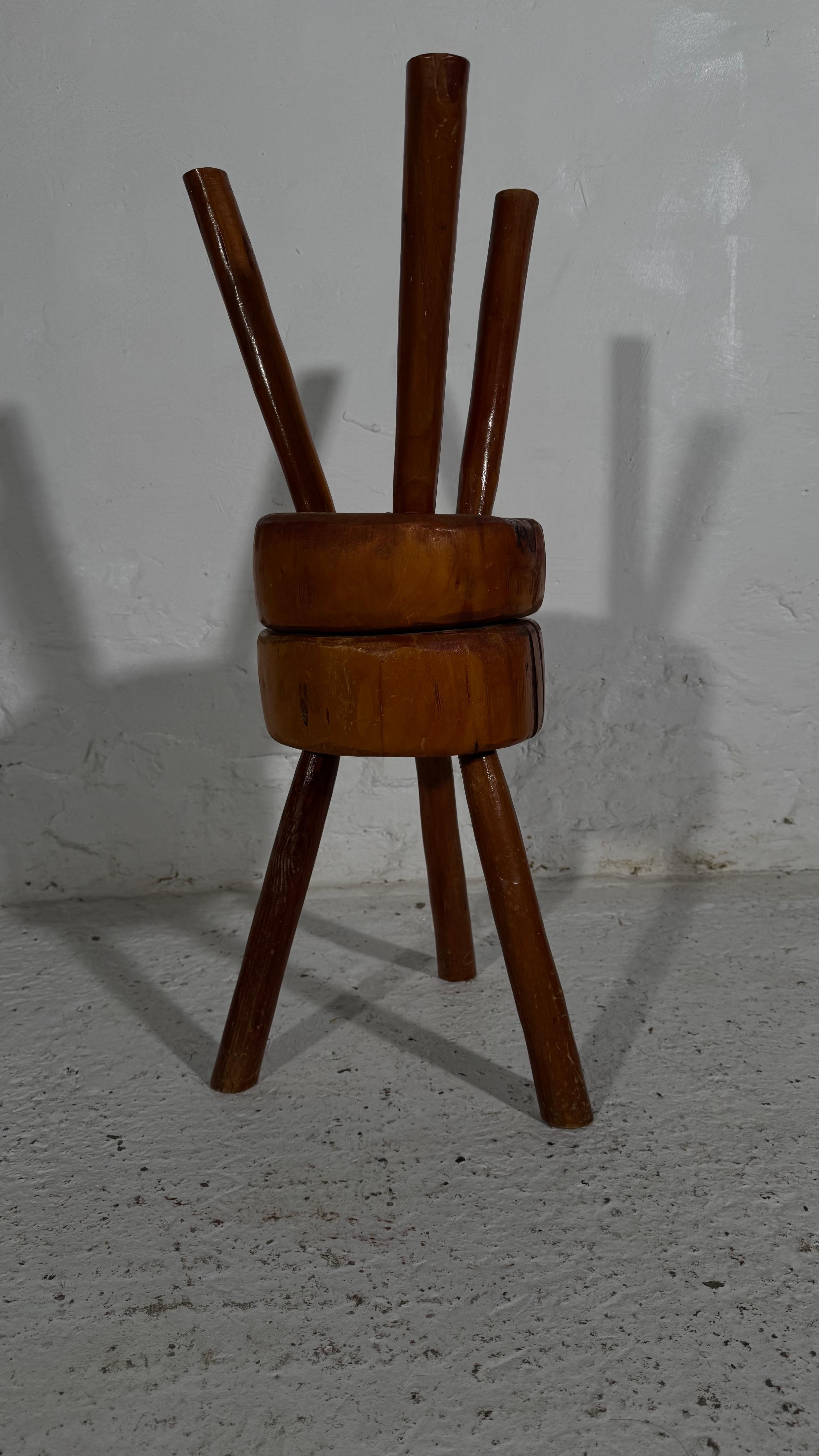 Wabi Sabi tripod stools, France 1960s, Set Of Two. For Sale 12