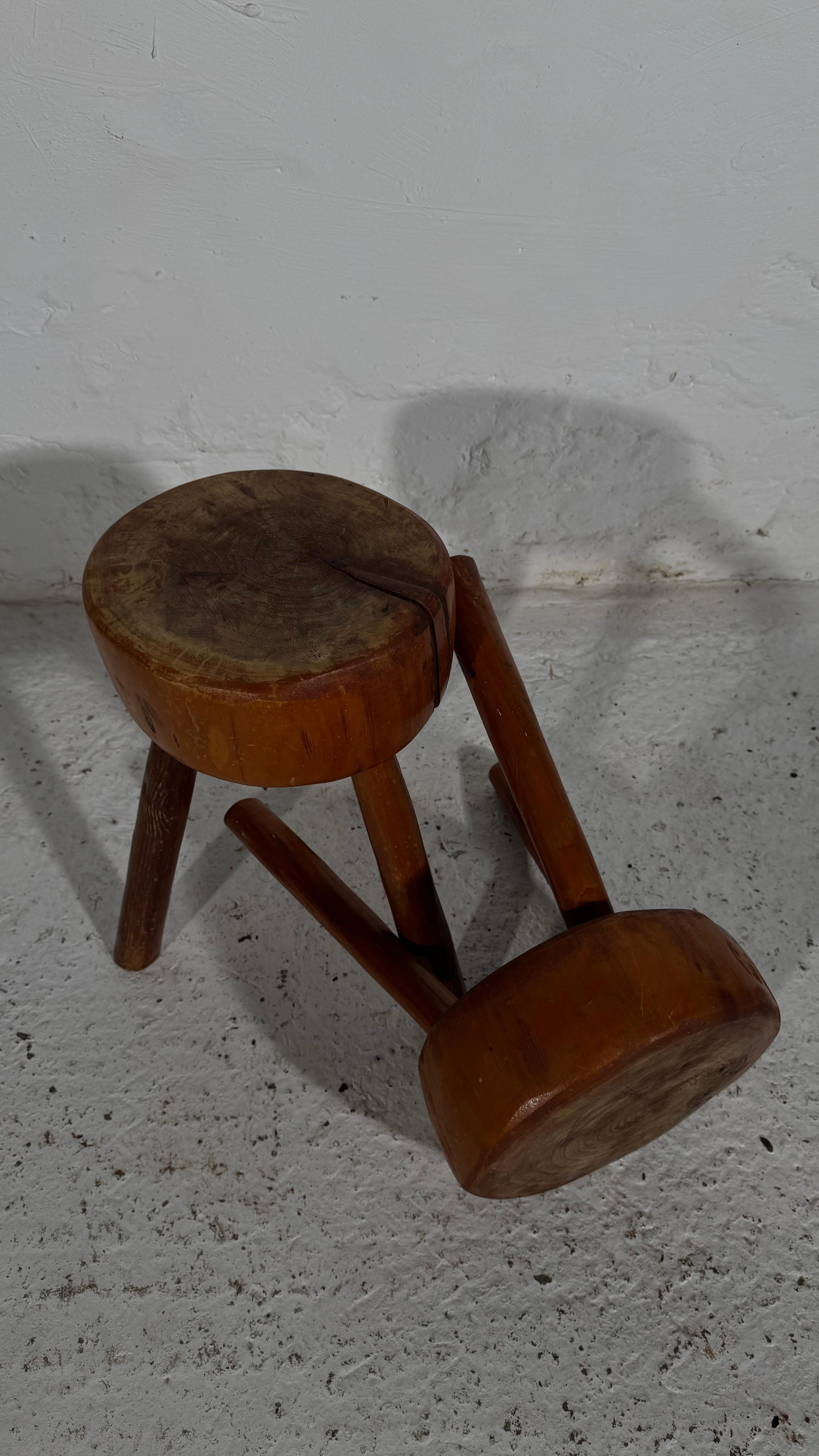 Wabi Sabi tripod stools, France 1960s, Set Of Two. For Sale 2