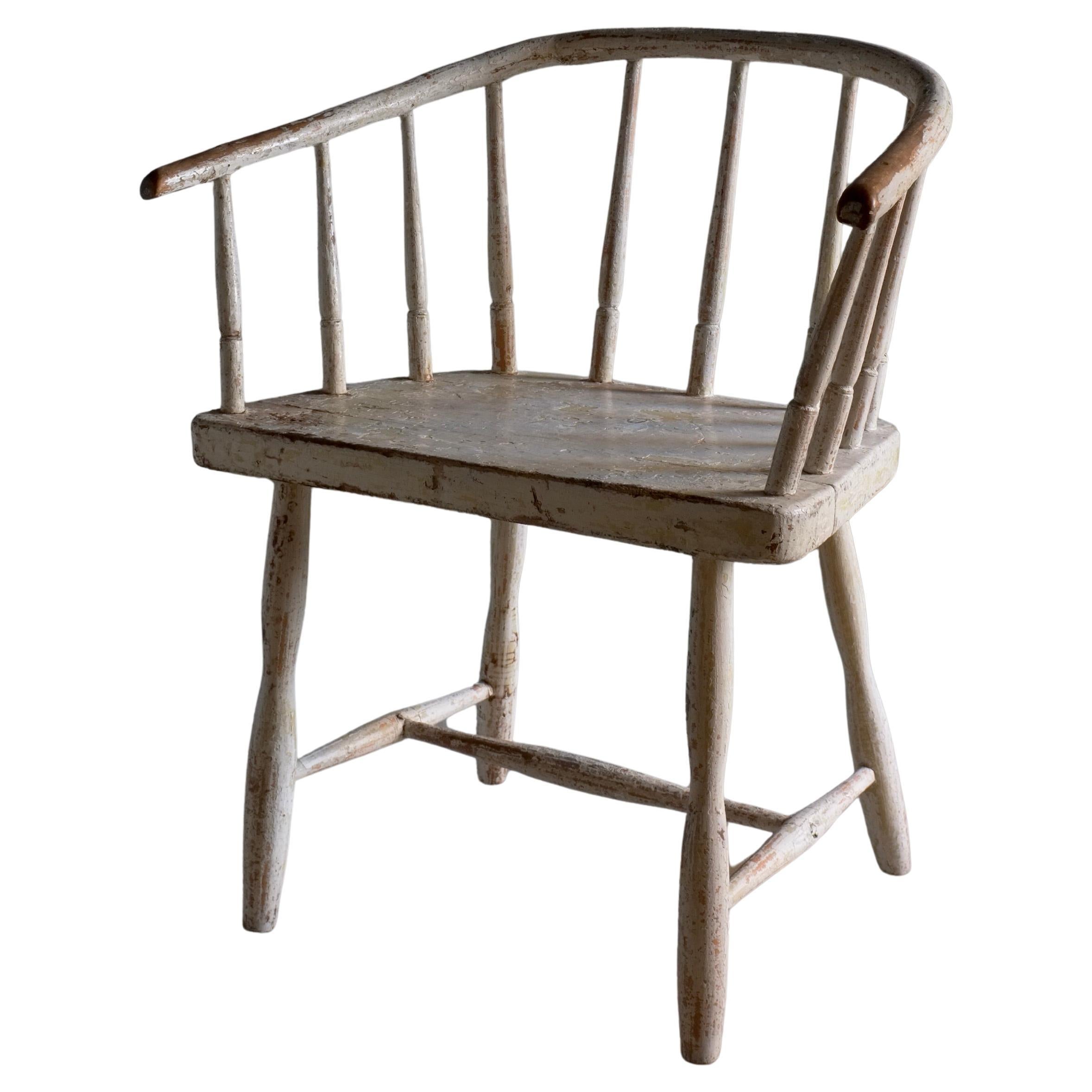 Wabi Sabi White Armchair, Latvia, 1900s