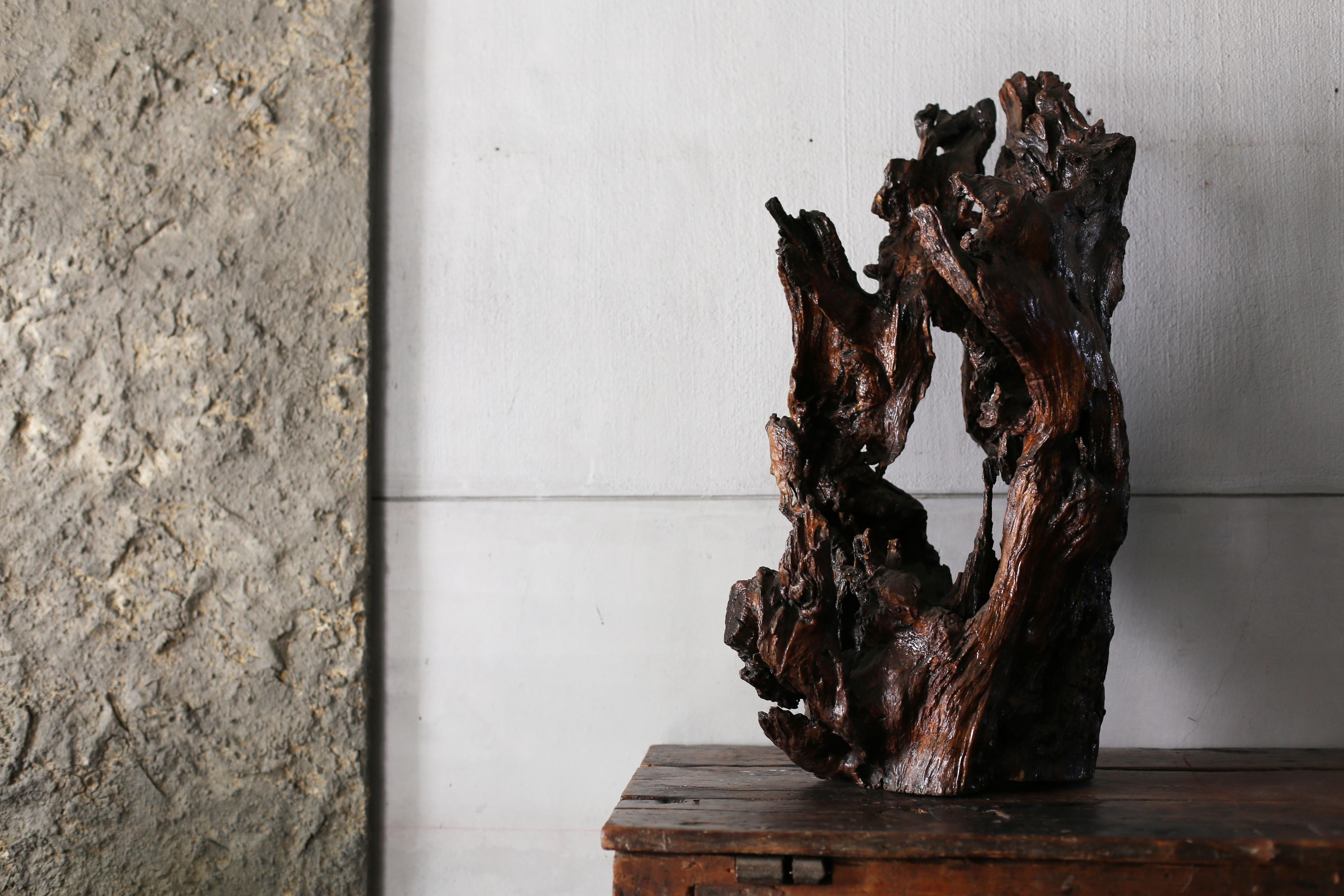 Japonisme Wabi Sabi Wood Object from Japan / Display , Art For Sale