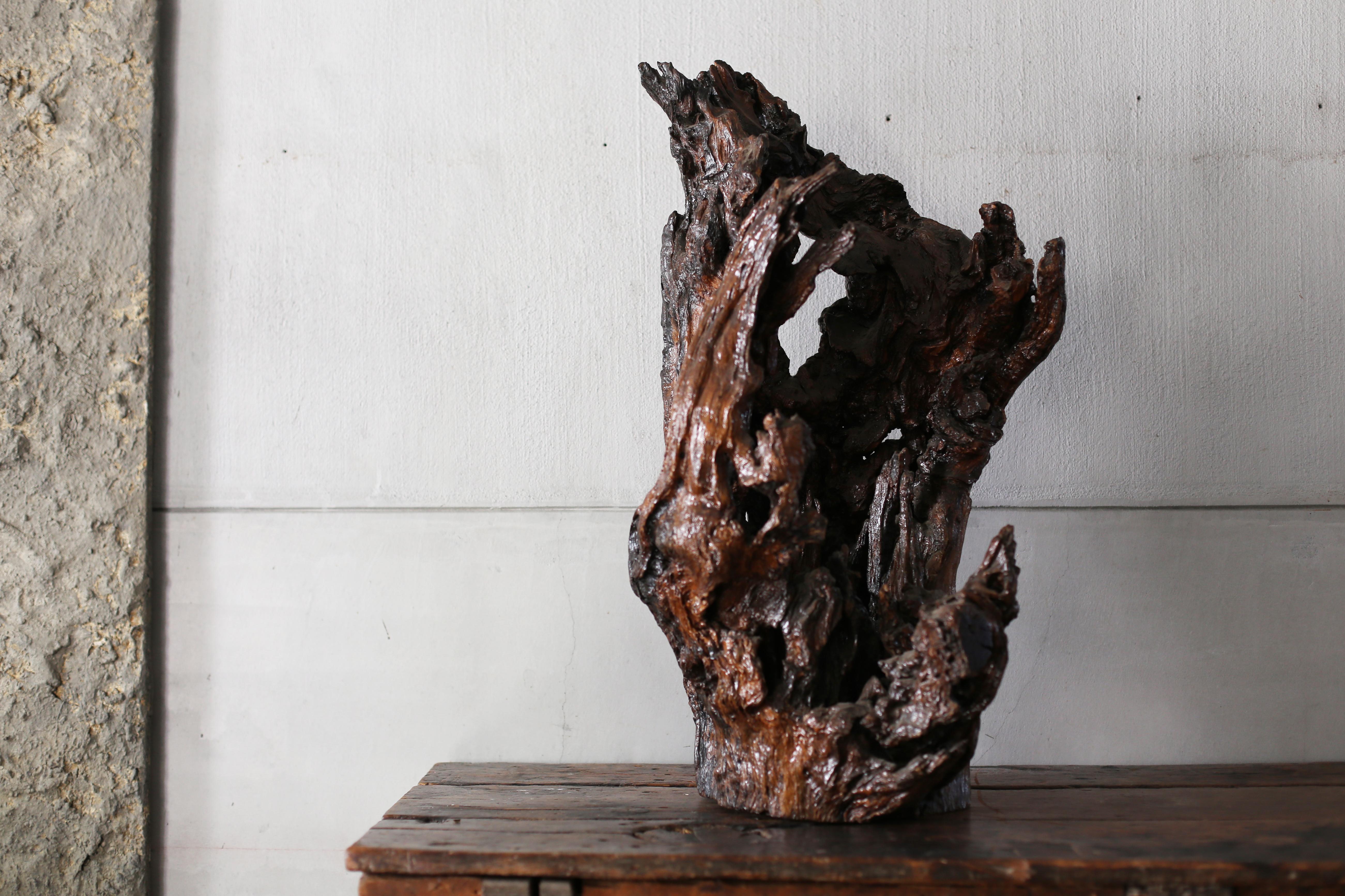 Japanese Wabi Sabi Wood Object from Japan / Display , Art For Sale