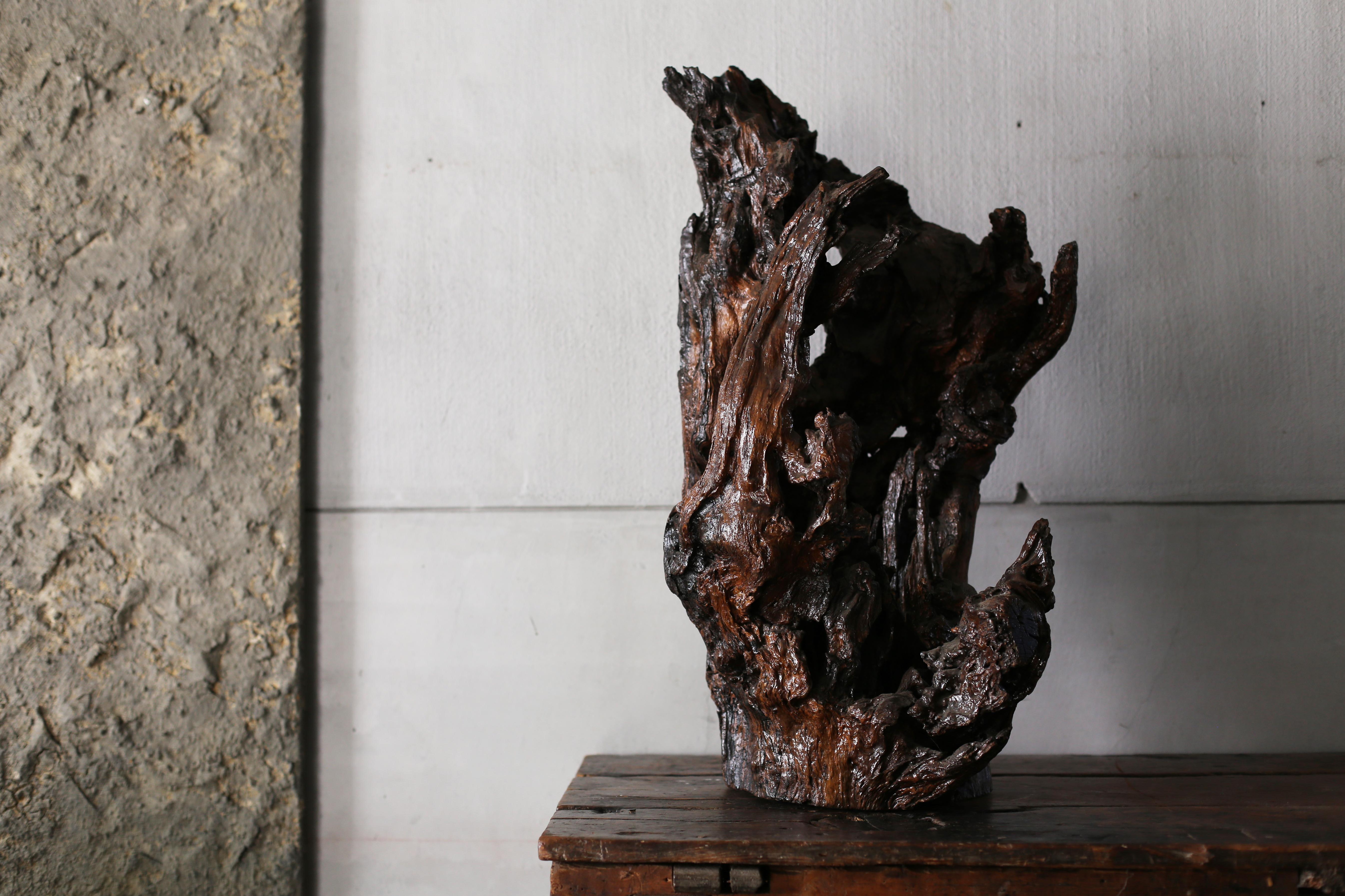 20th Century Wabi Sabi Wood Object from Japan / Display , Art For Sale