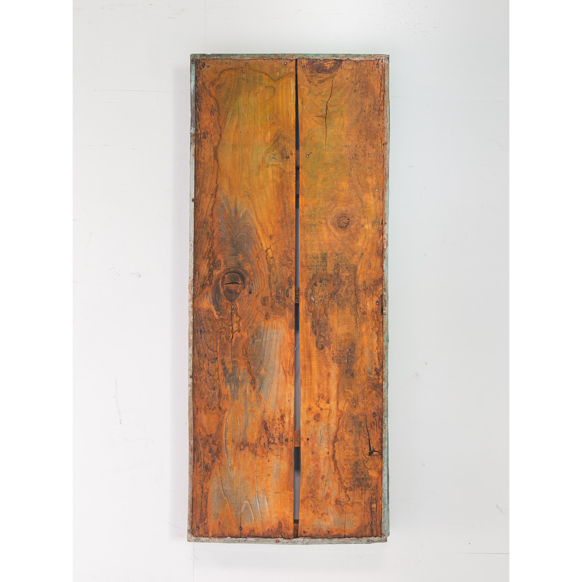 decoración de pared/armario vintage de madera oxidada y cobre patinado. pieza de arte wabi sabi Carpintería en venta