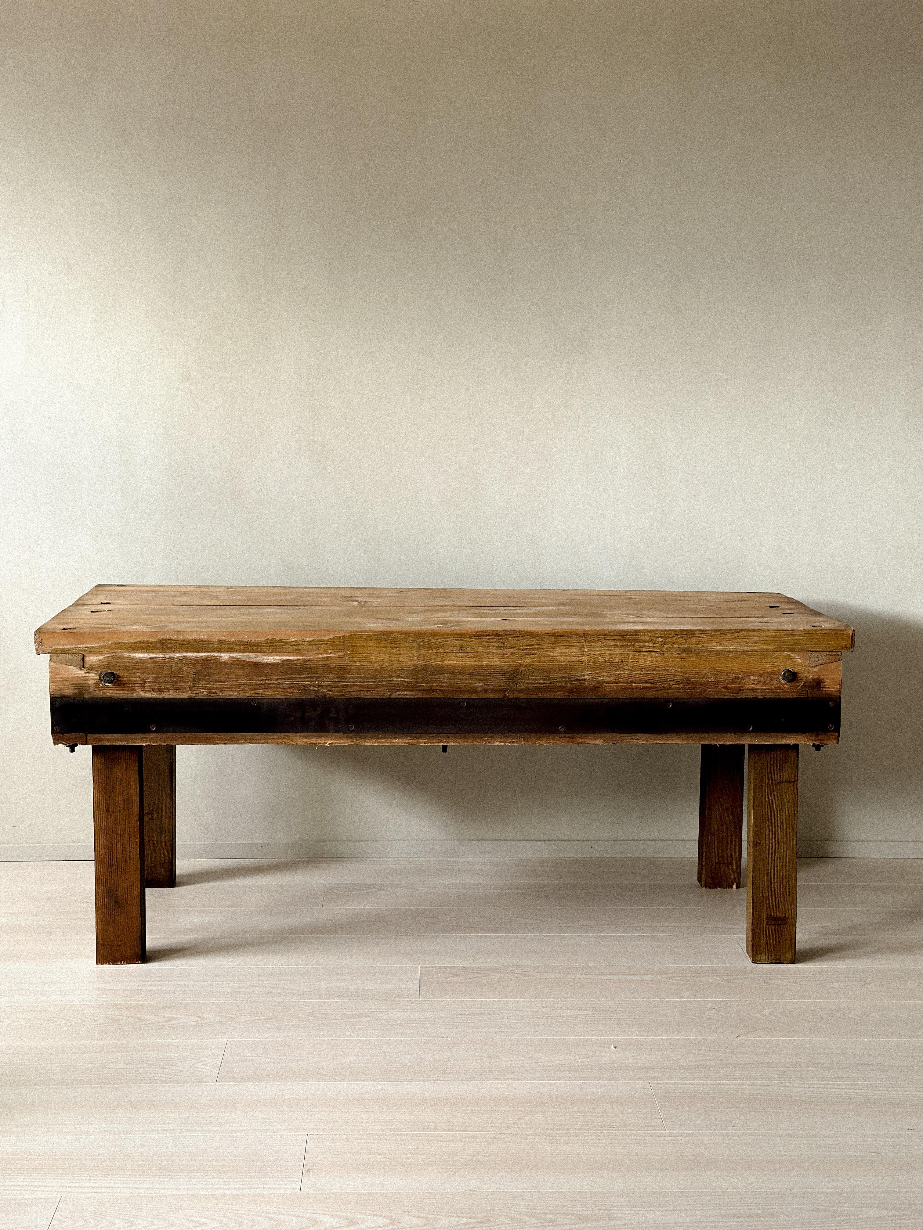 A unique Wabi Sabi console, Norway c. 1800s originally used as a working table. Showing beautiful patina after use and age.
