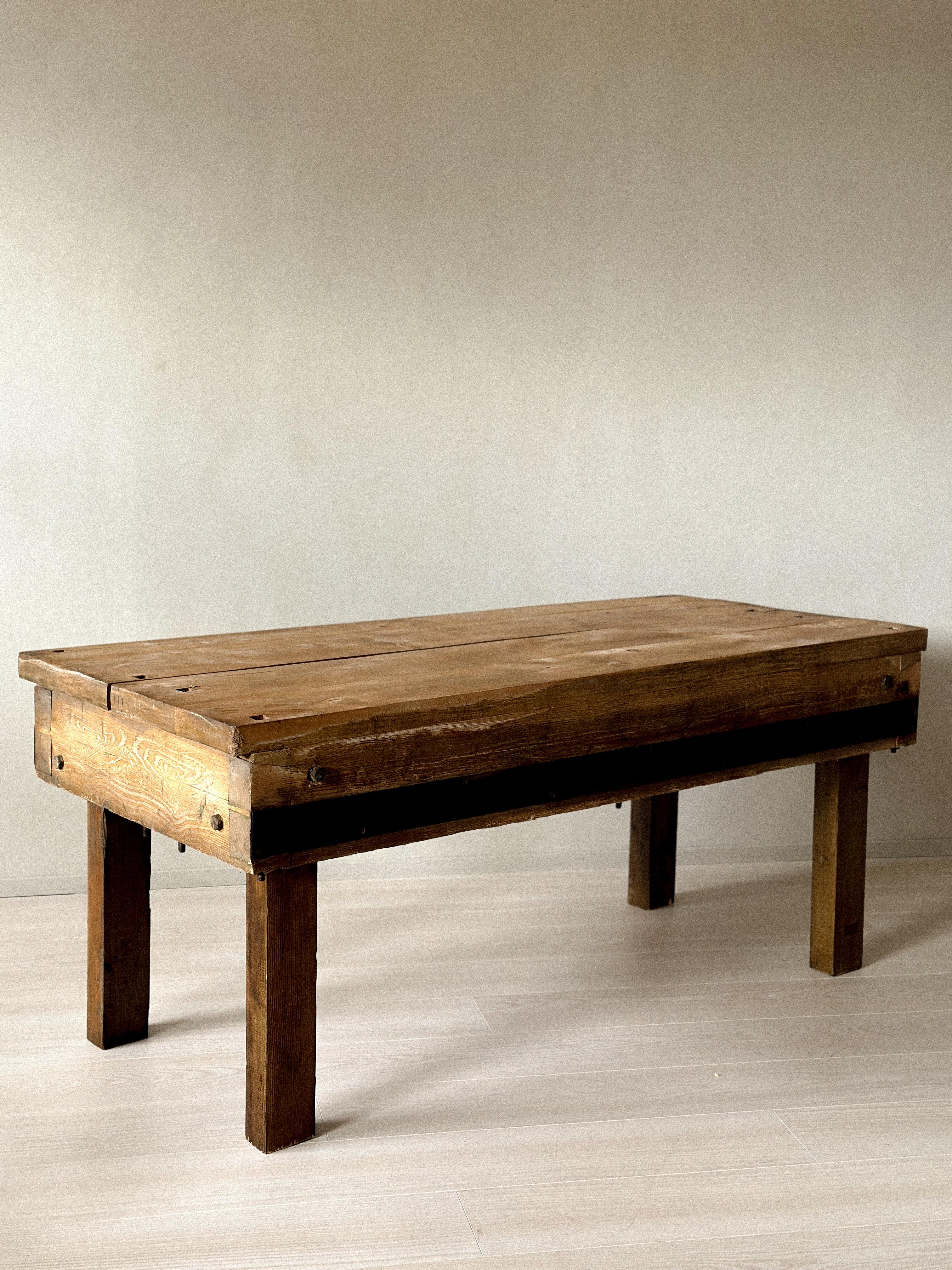 Norwegian Wabi Sabi Wooden Console, Anonymous, Norway, 1800s For Sale