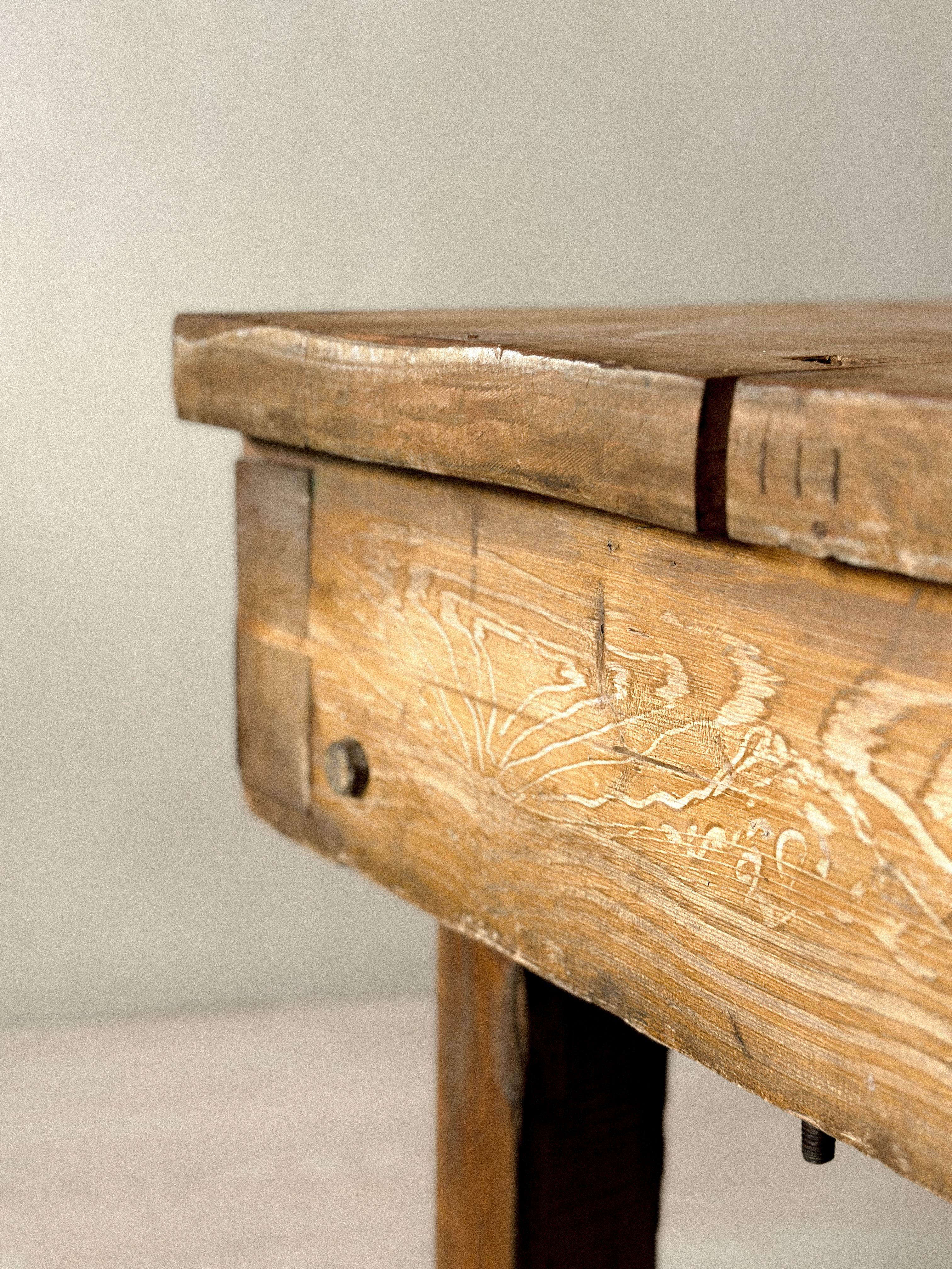 19th Century Wabi Sabi Wooden Console, Anonymous, Norway, 1800s For Sale