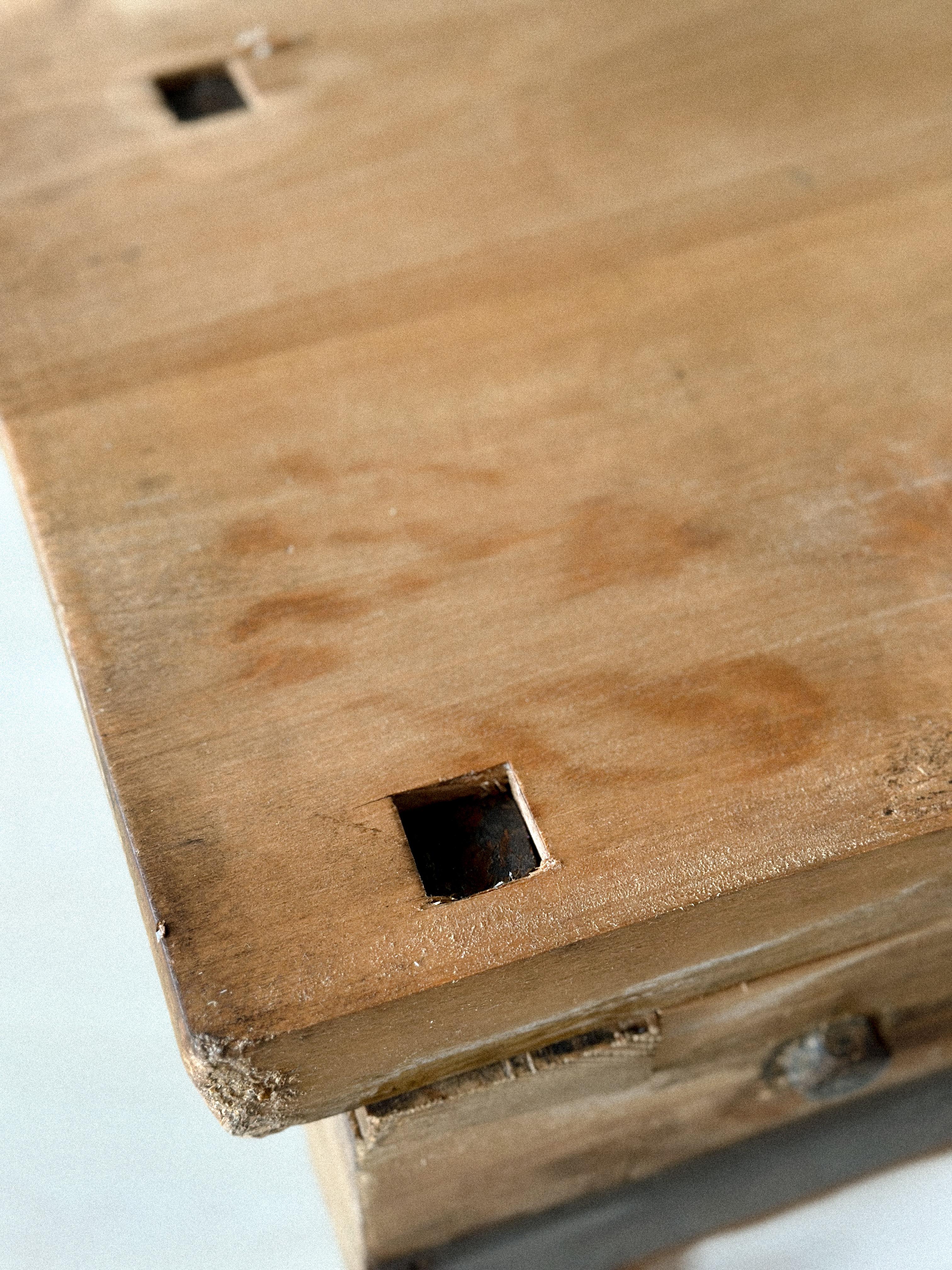 Pine Wabi Sabi Wooden Console, Anonymous, Norway, 1800s For Sale