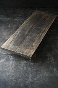Wabi-sabi wooden low table used in Japanese schools/1874-1920/sofa table