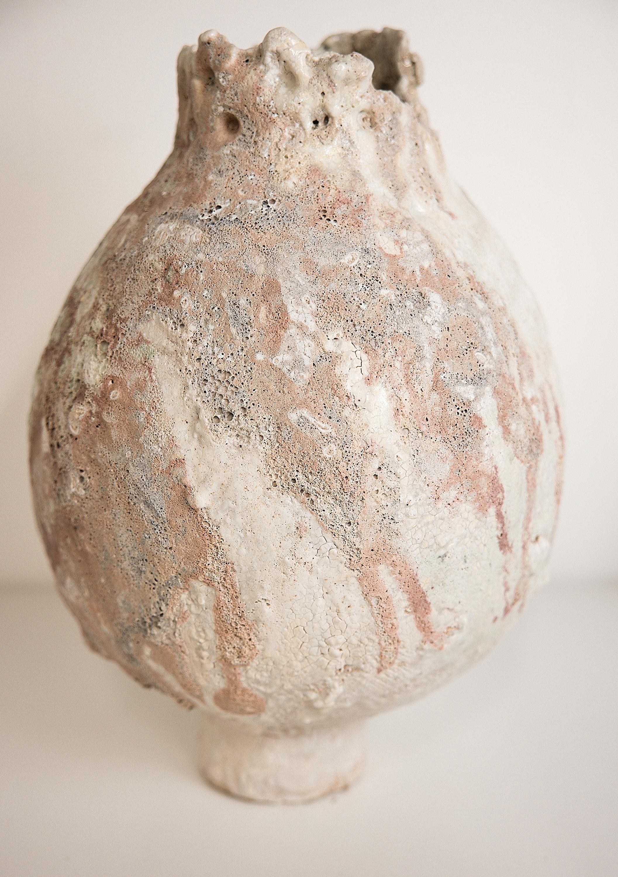 Stoneware Wabi Sabi Woodland Series Moon Vase Large For Sale