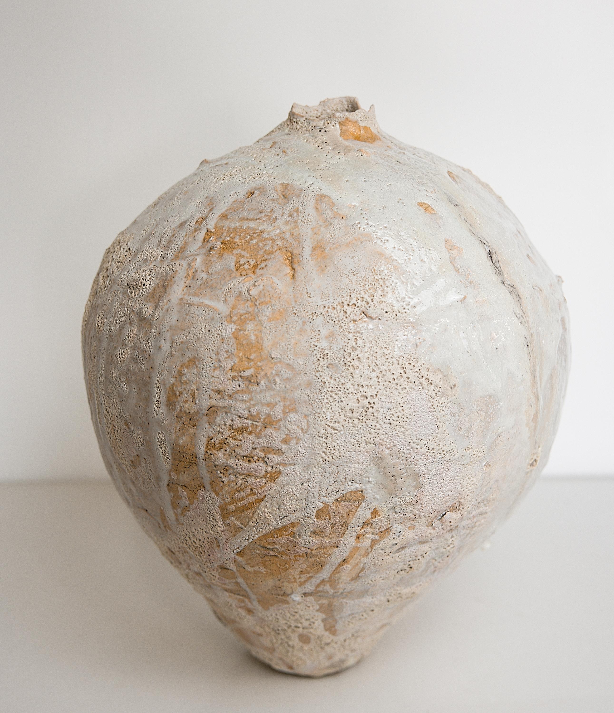 Contemporary Wabi Sabi Woodland Series Moon Vase Narrow Opening For Sale