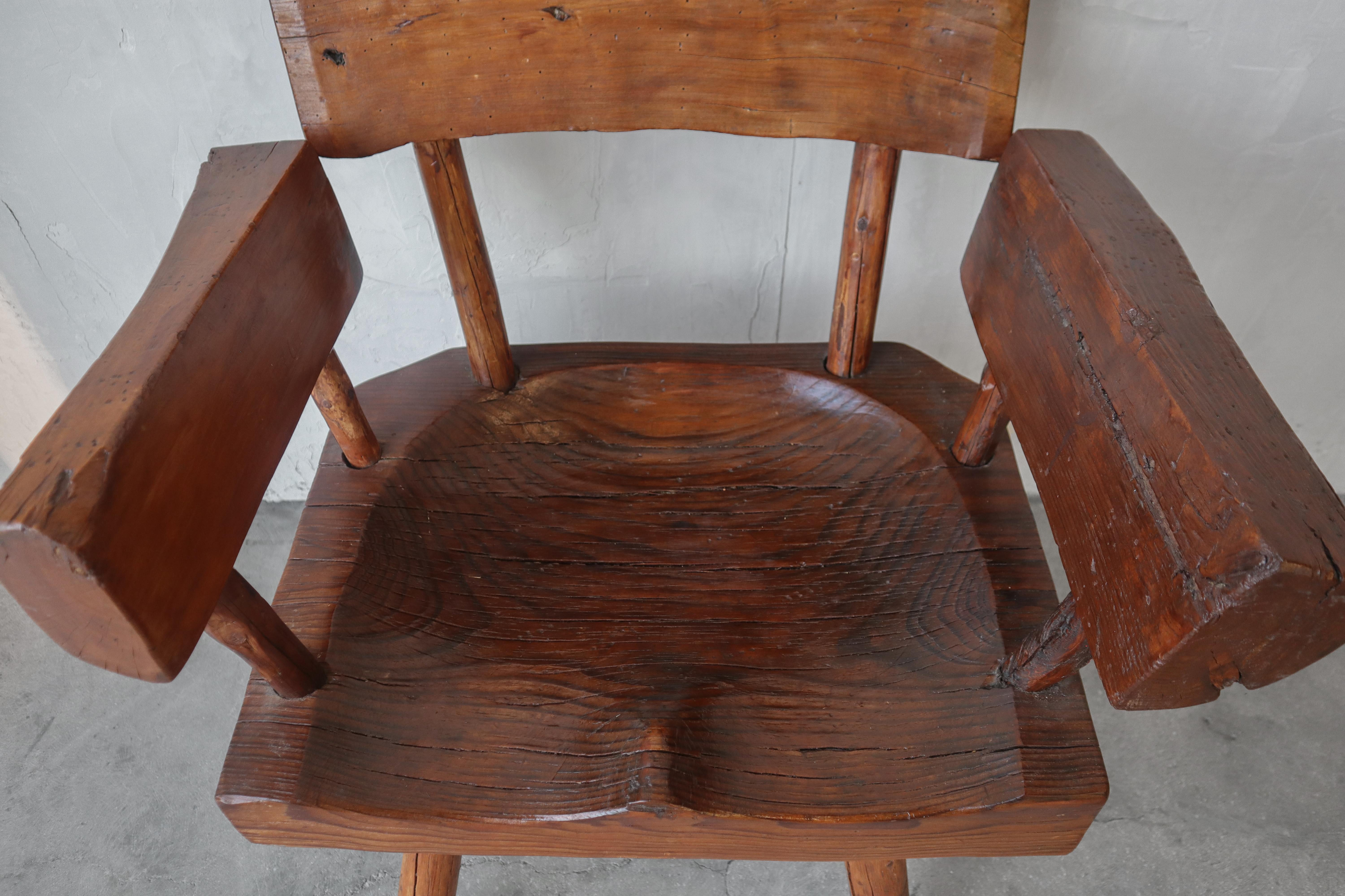 Mexican Sabino Wood Live Edge Wood Chair For Sale 1
