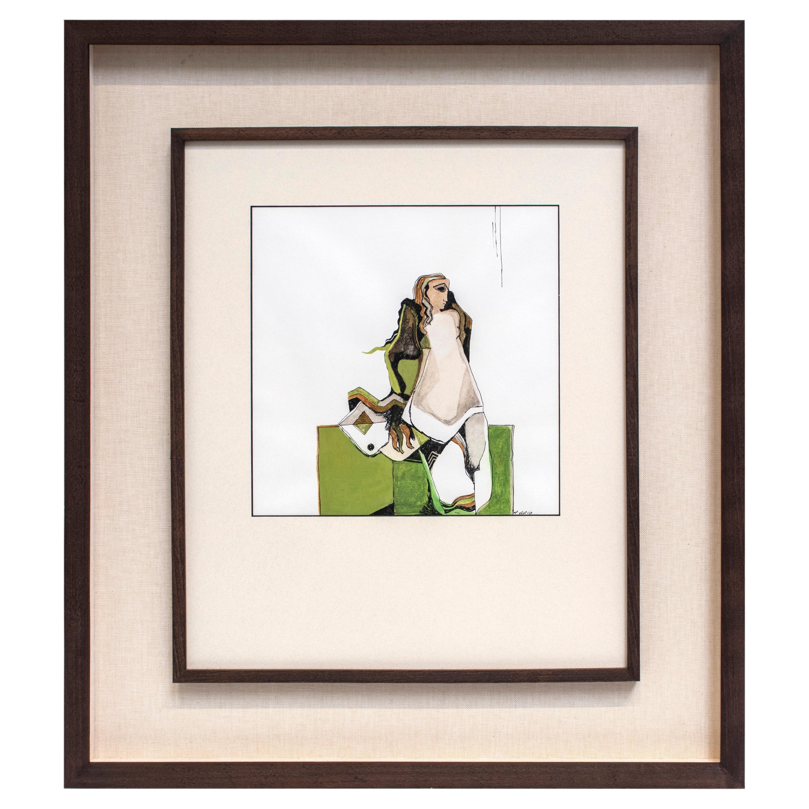 "Waddah al-Yaman 1" by Dia Al Azzawi, from "Drawings Consecrated to Love" Series