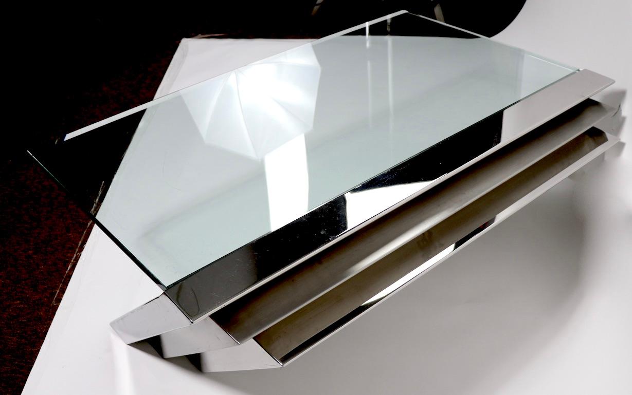 Wade Beam for Brueton Chrome and Glass Coffee Table 3