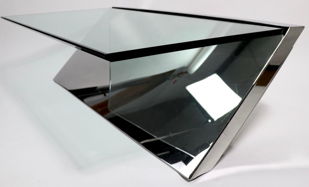 Wade Beam for Brueton Chrome and Glass Coffee Table In Good Condition In New York, NY