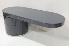 Wade Beam For Brueton "Ponte" Desk in High-Gloss Blue/Gray