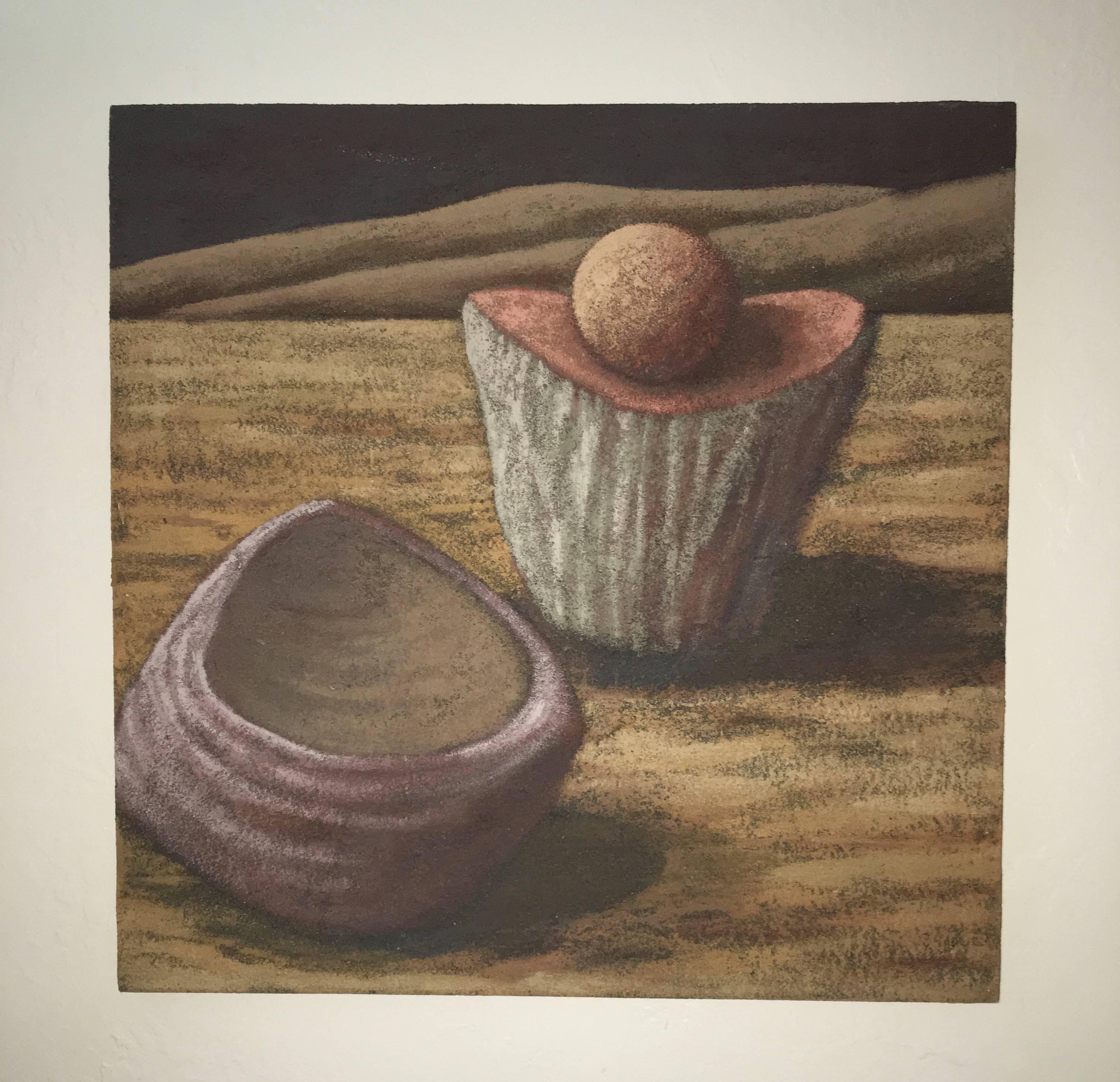 History Farm, Kalifornien Modernist Ölgemälde – Painting von Wade Hoefer