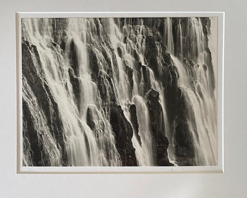 Waterfall, USA - Black Black and White Photograph by Wade Williams