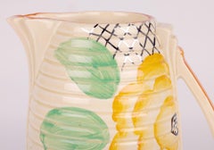 Wadeheath Art Deco Floral Painted Pottery Jug