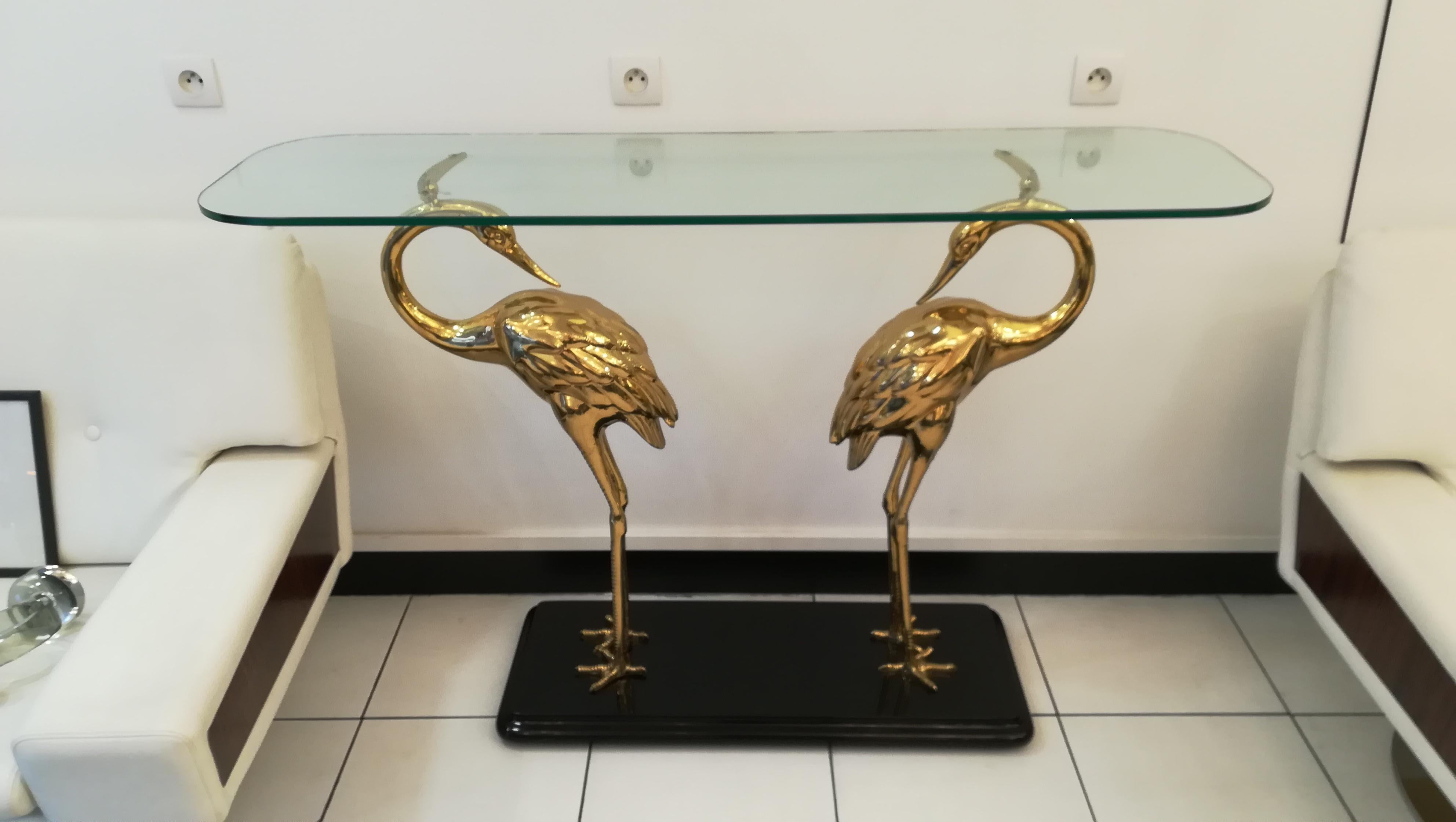 Brass Wading Birds Console, Alain Chervet style, circa 1970