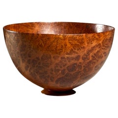 American Studio Wafer Thin Turned Wood Bowl in Redwood Burl, 1963