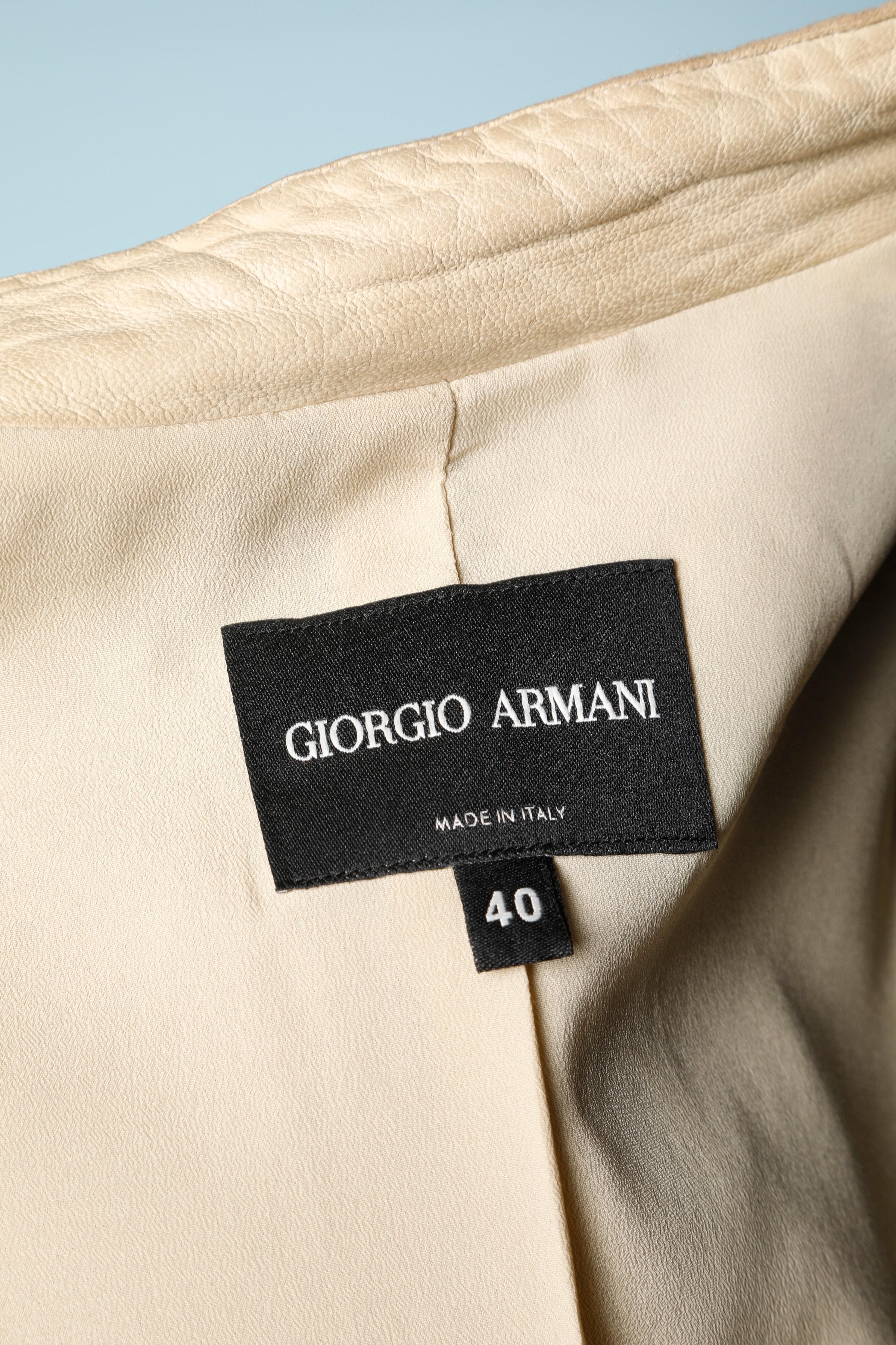 Waffle leather jacket Giorgio Armani  2