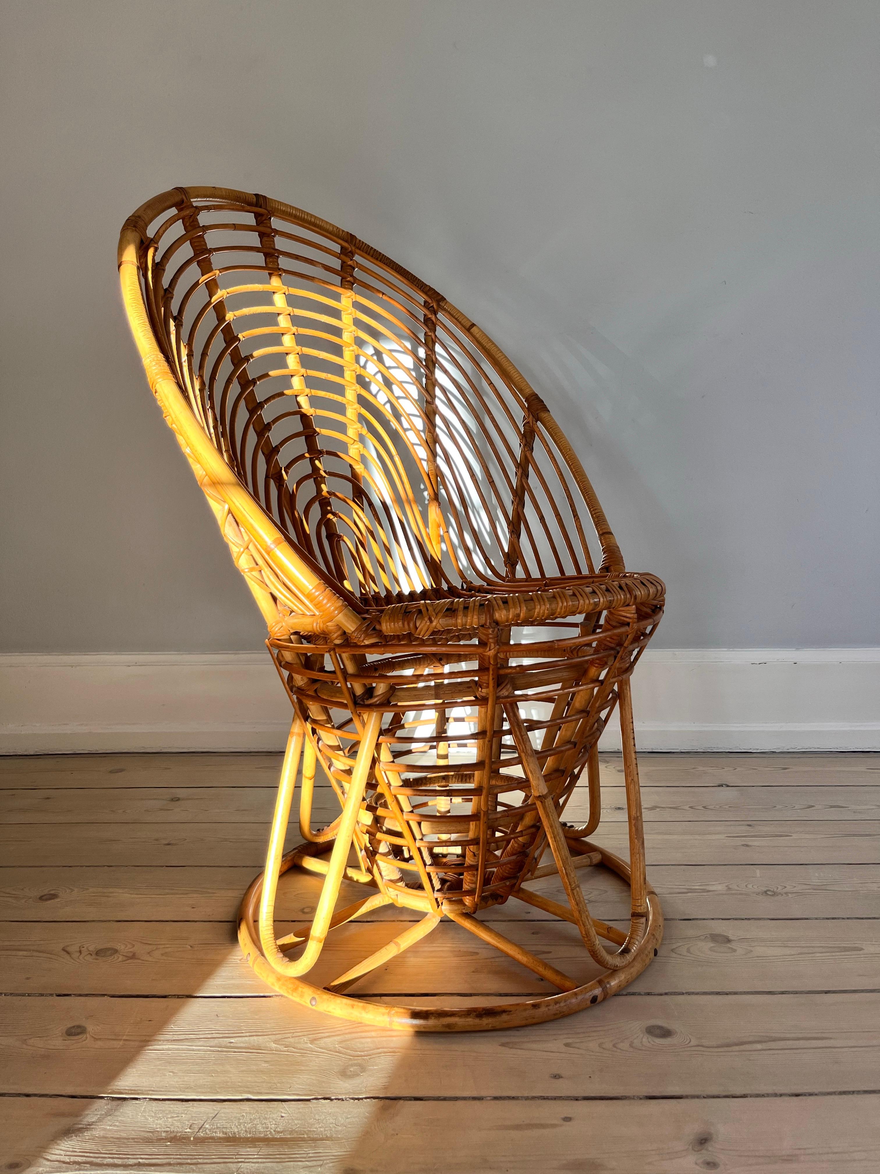 Sedia da salotto in vimini e rattan a forma di waffle In condizioni buone in vendita a Copenhagen, DK