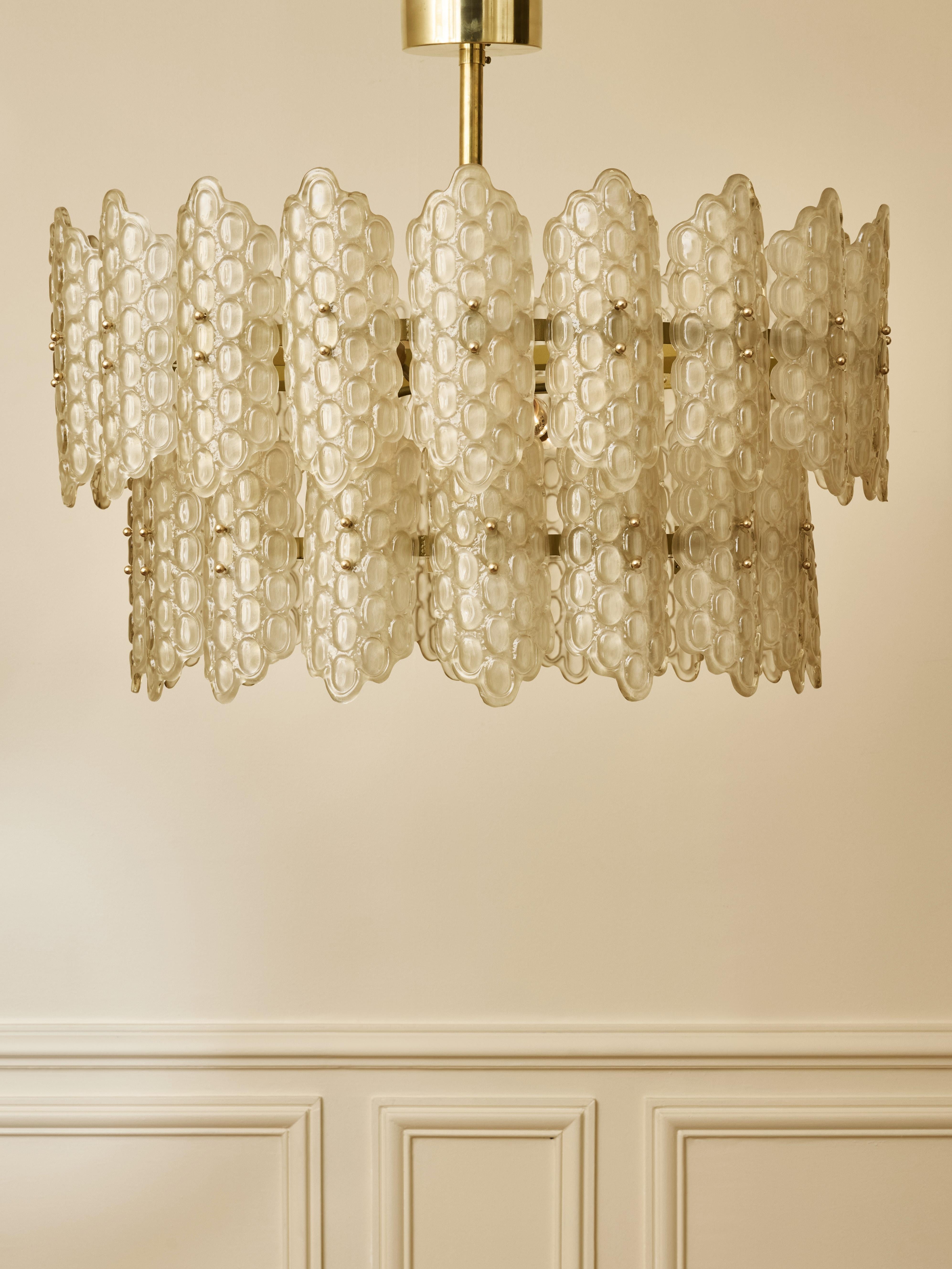 Lustre « Waffled » en verre de Murano par Studio Glustin Excellent état - En vente à Saint-Ouen (PARIS), FR