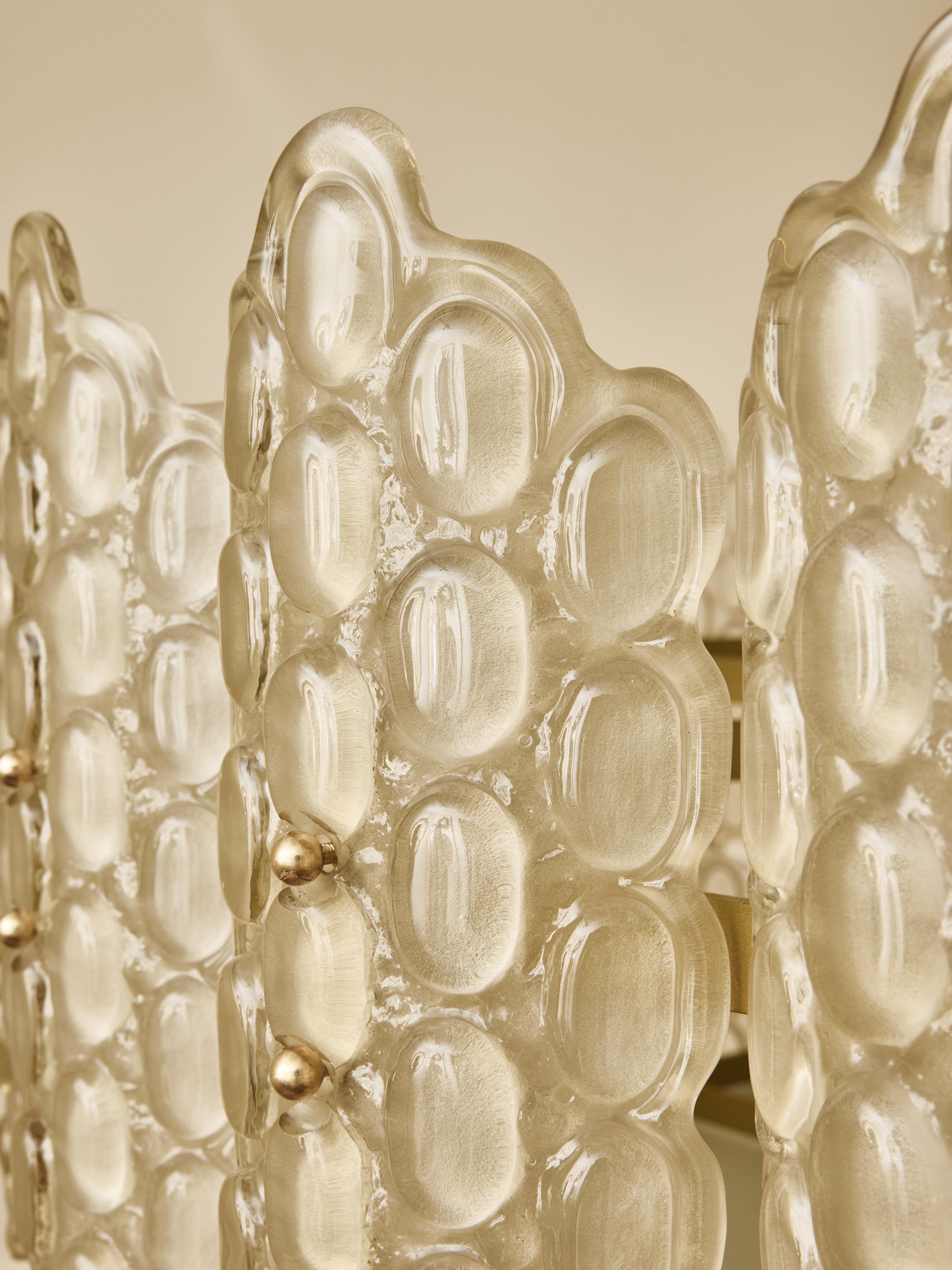XXIe siècle et contemporain Lustre « Waffled » en verre de Murano par Studio Glustin en vente