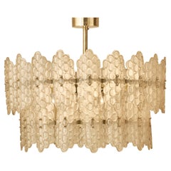"Waffled" Murano glass chandelier by Studio Glustin