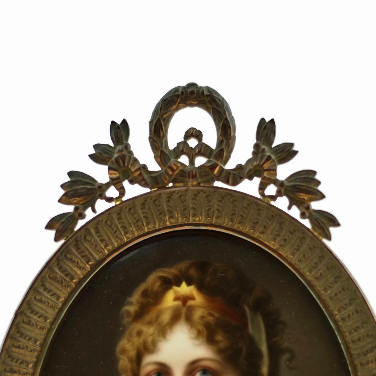 Hand-Painted Wagner CM Hutschenreuther Hand Painted Porcelain Plaque Queen Louisa of Prussia