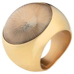 Wagner Collection Ring "Sphere" Rosè Gold Smoky Quartz Cabochon