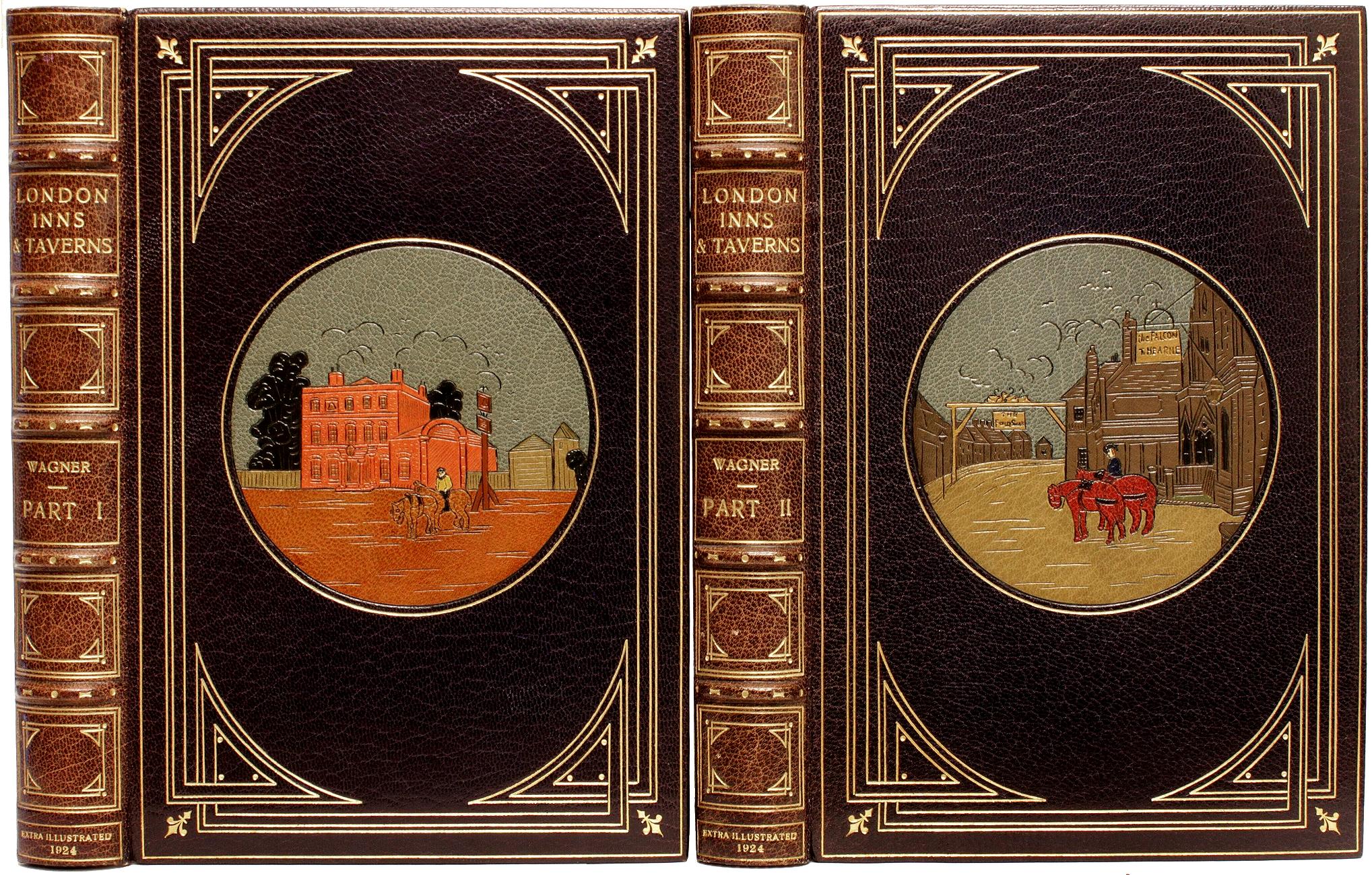 Author: Wagner, Leopold.
Title: London Inns and Taverns.
Publisher: London: George Allen & Unwin Ltd, 1924.
Description: First Edition Extra Illustrated. 2 vols., 8-11/16