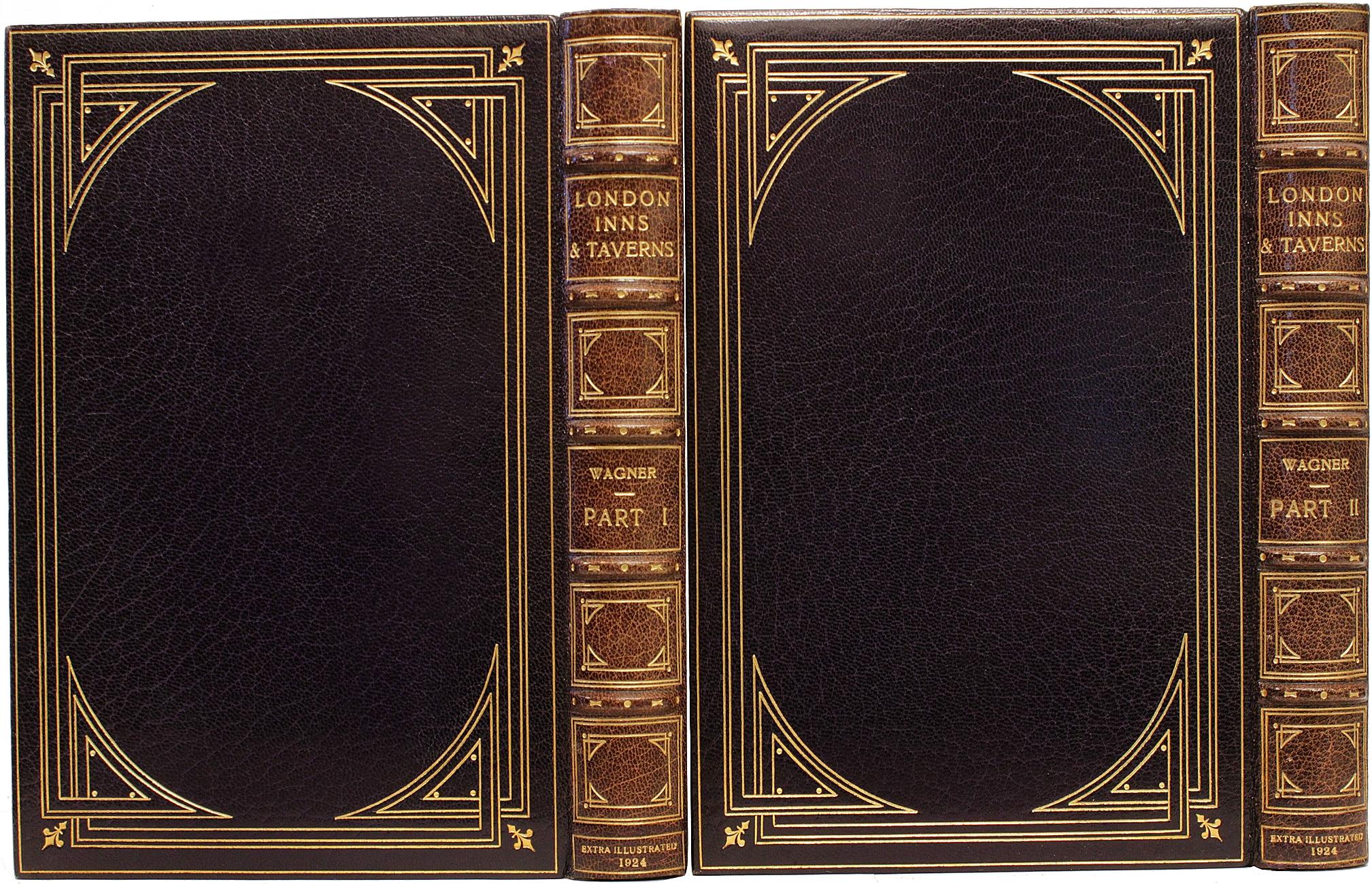 Wagner. London Inns & Taverns. 1st Ed Extra Illustrated in a Fine Onlay Binding! In Good Condition In Hillsborough, NJ